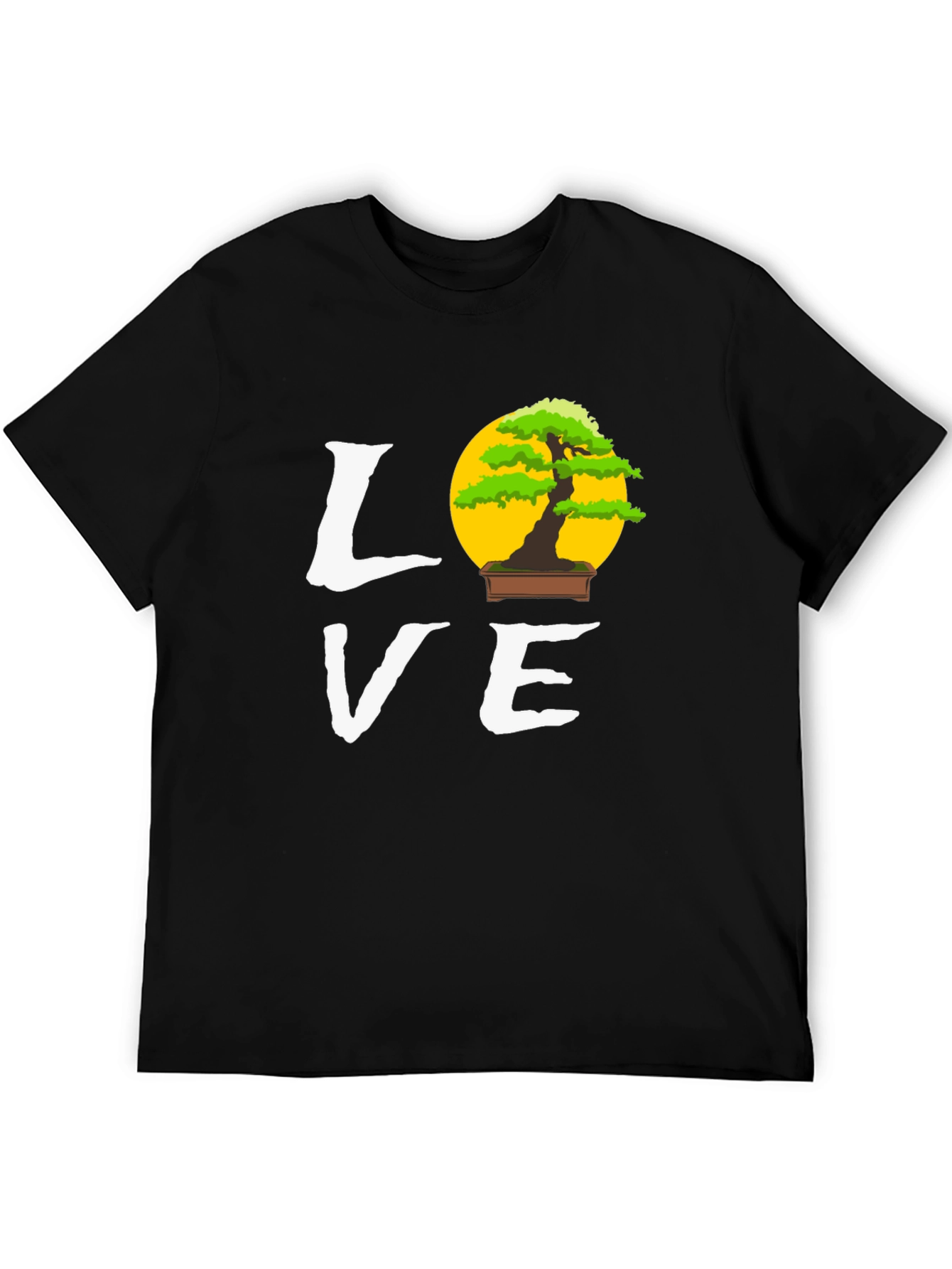 Black Bonsai Tree Love Graphic Tee - Unique Design T-Shirt view 5