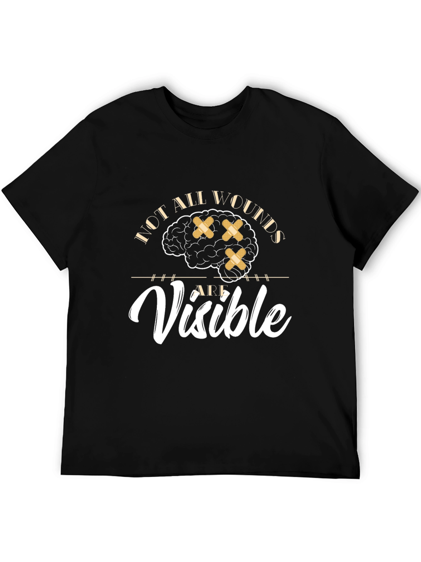 Black Mental Health Awareness Graphic Tee - Not All Wounds Visible view 5