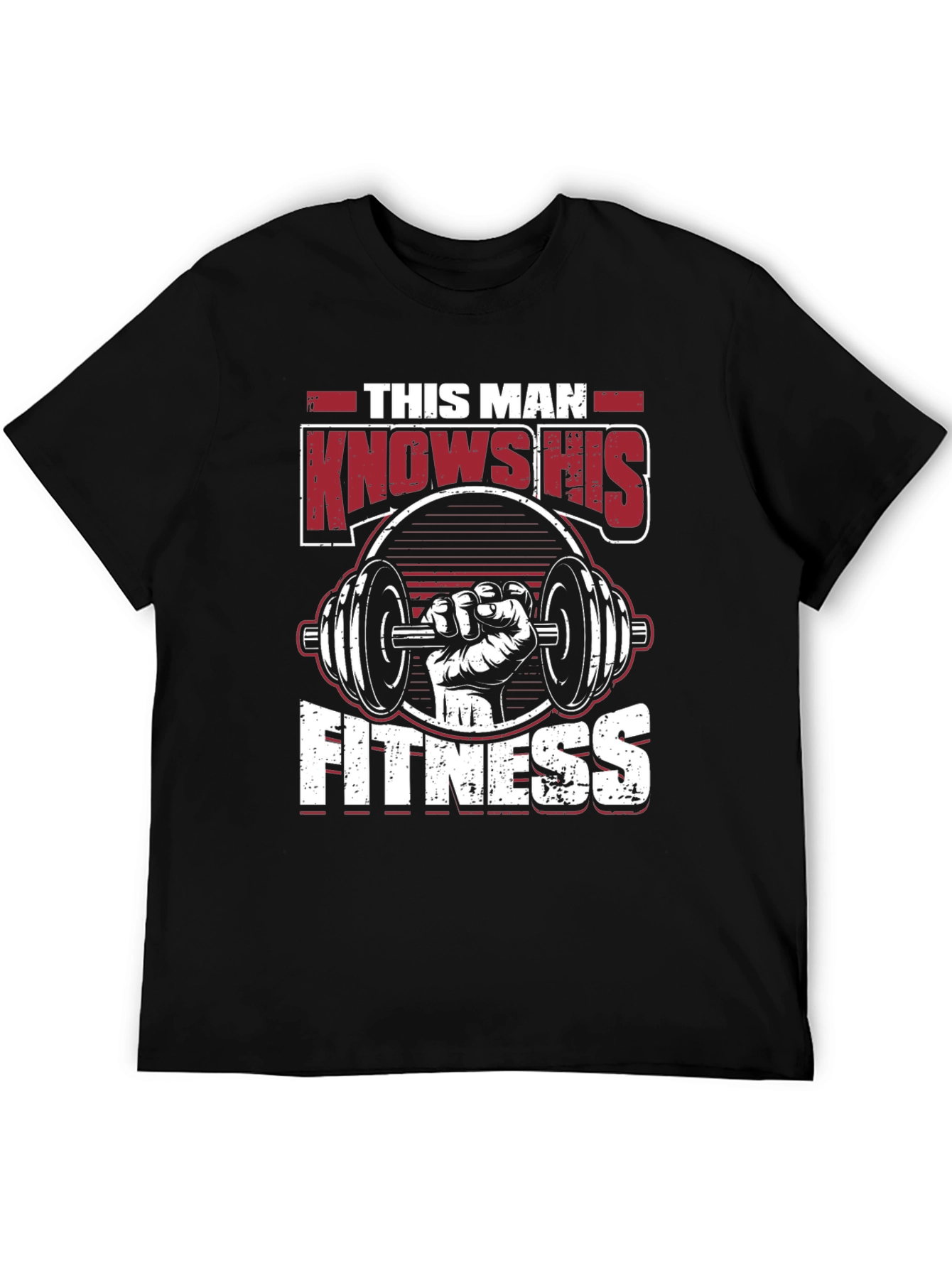 Black Fitness Design Men's Black Graphic T-Shirt view 5