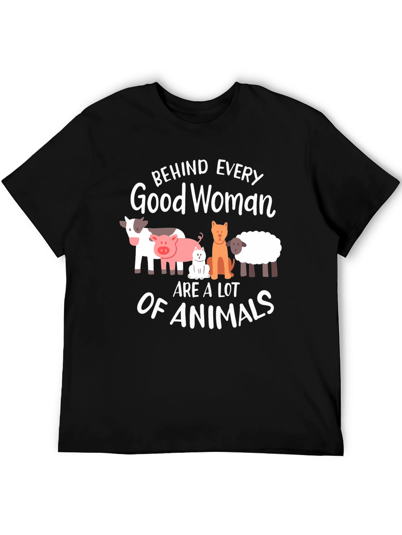 Black Behind Every Good Woman Animals T-Shirt view 5