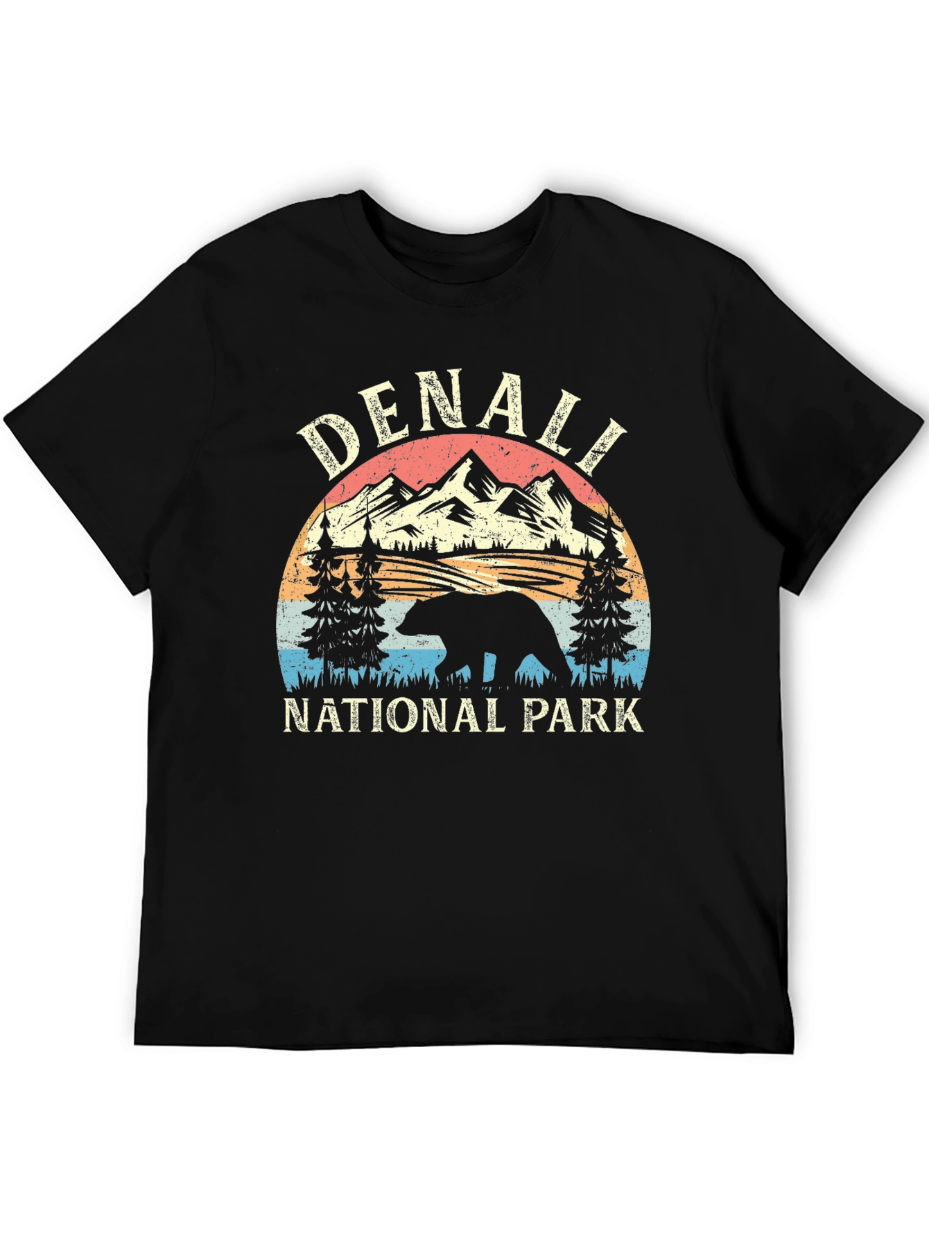 Black Denali National Park Bear T-Shirt view 5