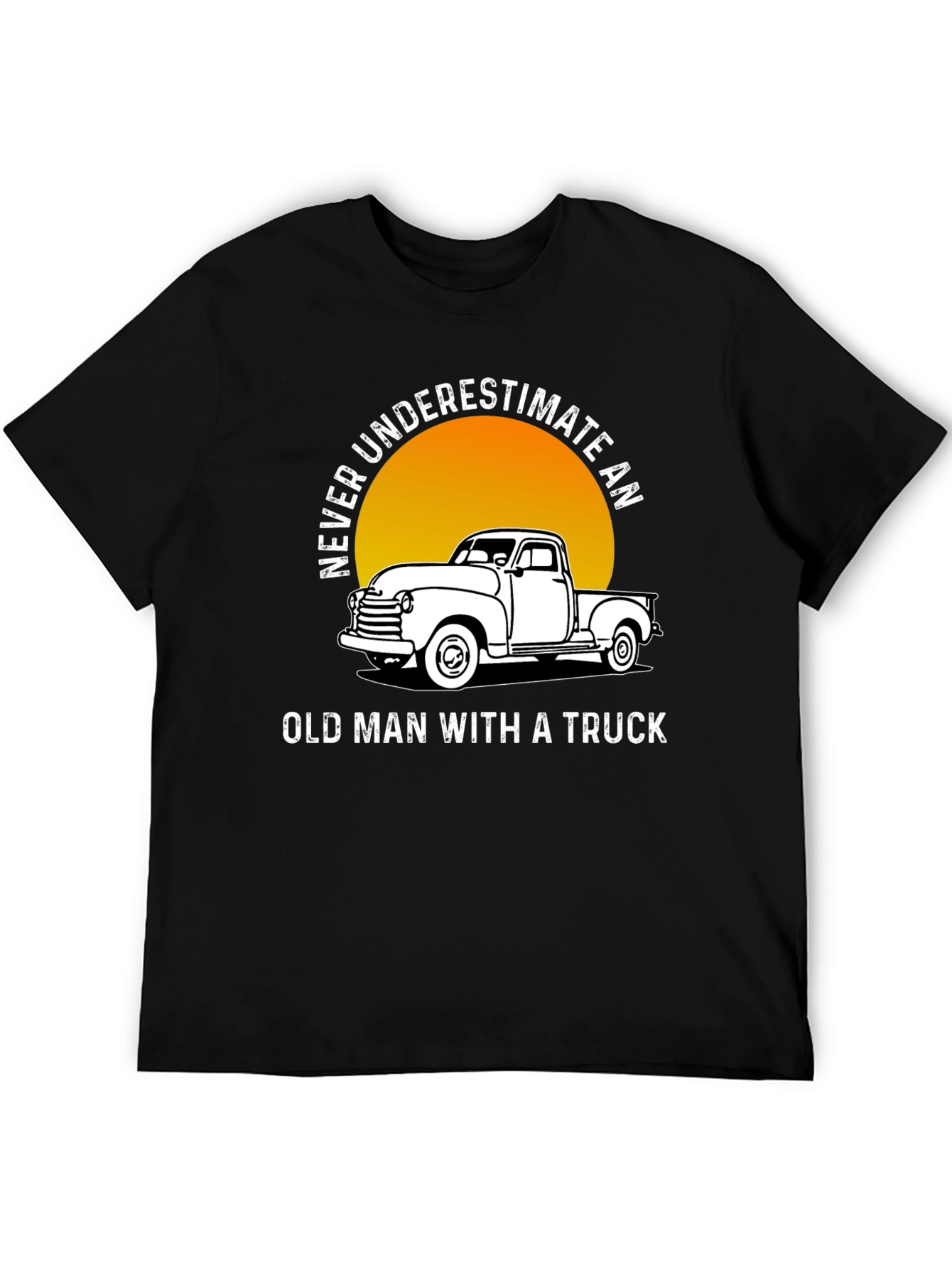 Black Never Underestimate Old Man Truck T-Shirt view 5
