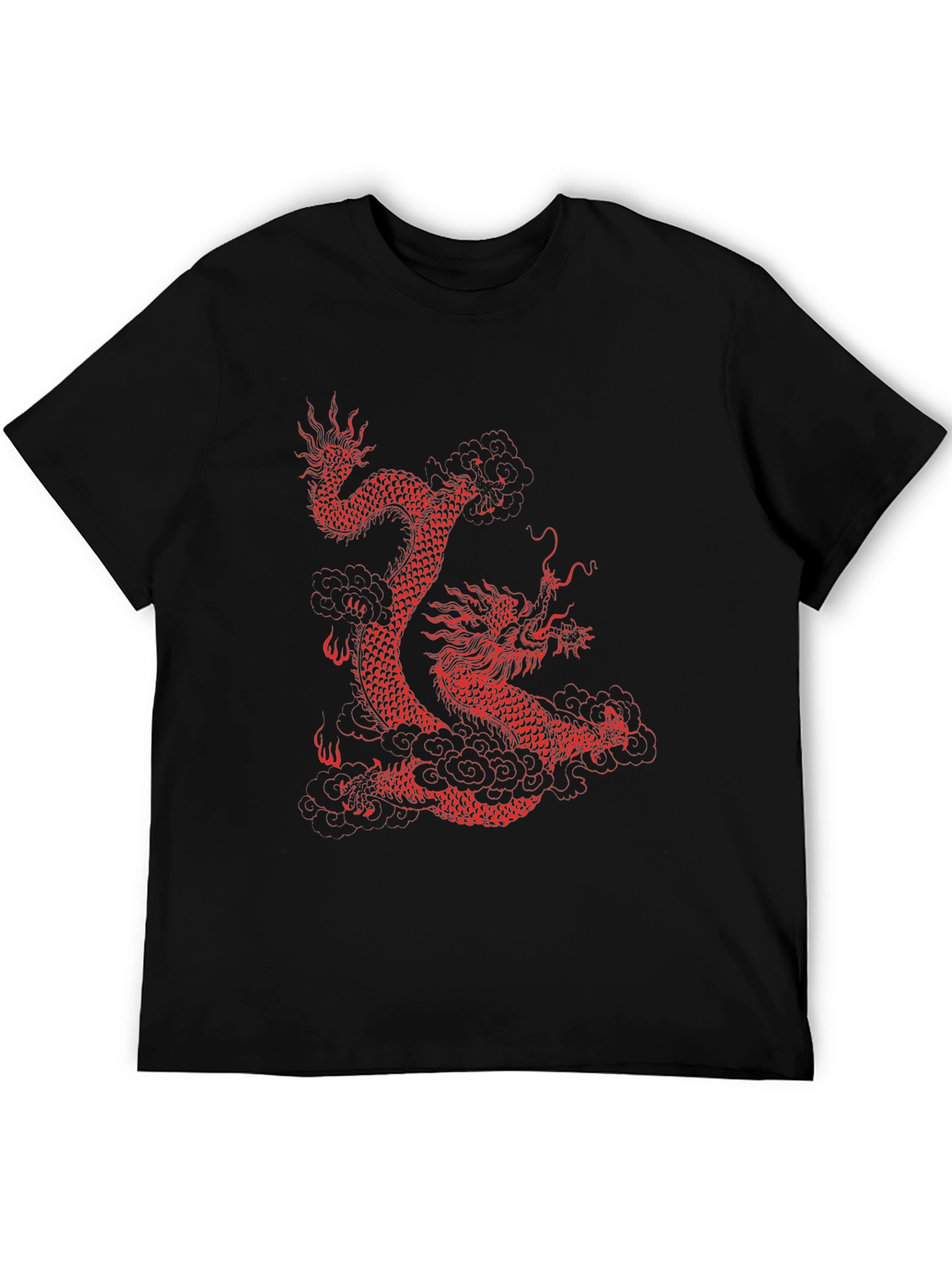 Dragon Graphic Tee - Red Dragon on Black - 5