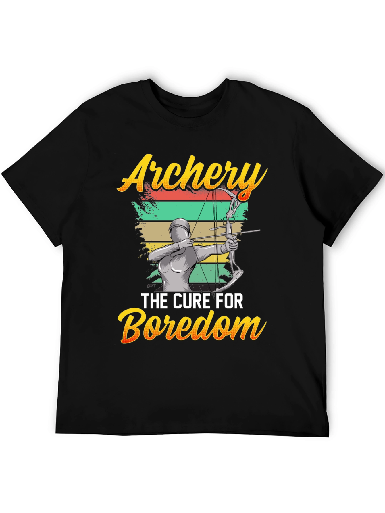 Black Archery: The Cure for Boredom Graphic T-Shirt view 5