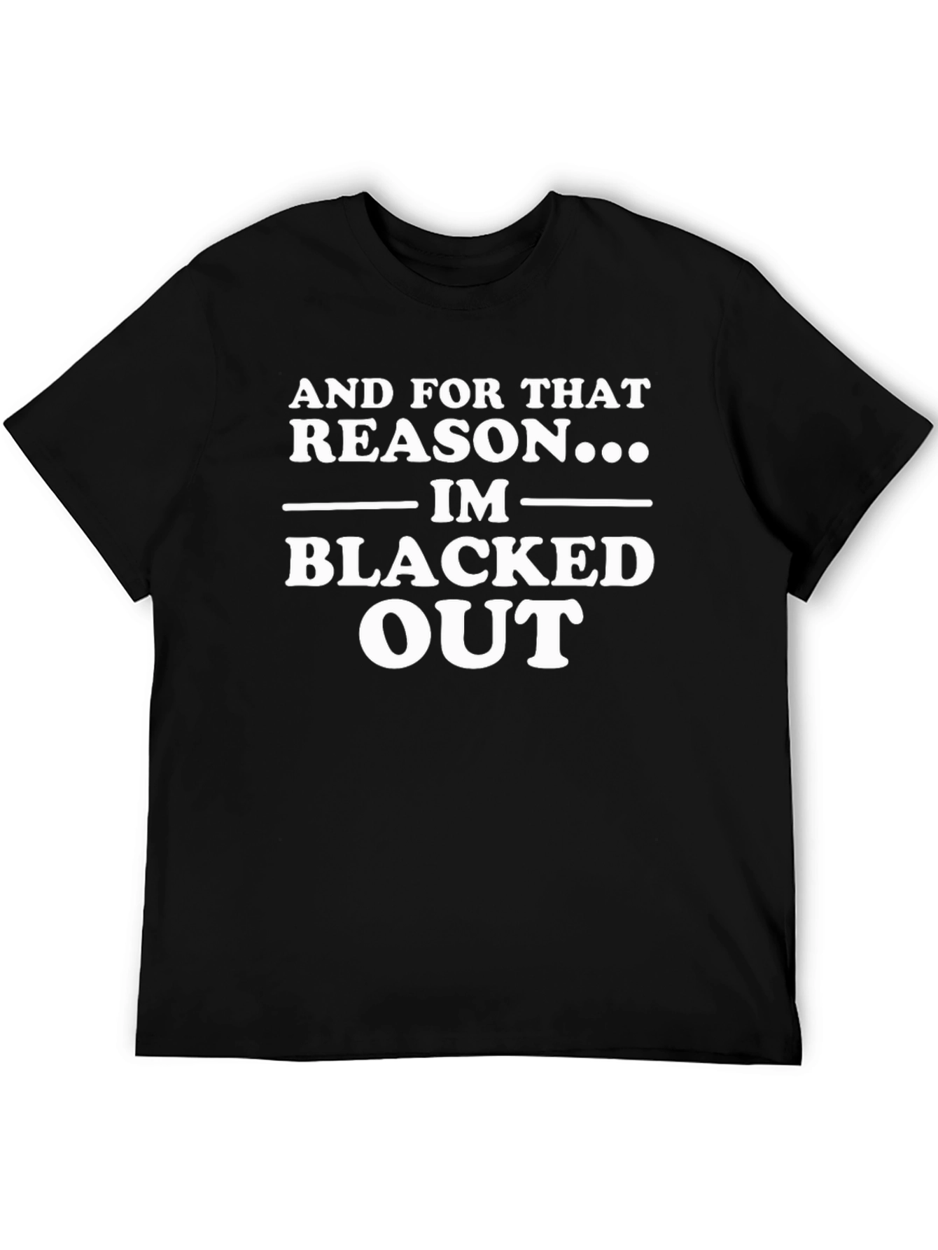 Black Blacked Out Slogan T-Shirt - Men's Novelty Tee view 5
