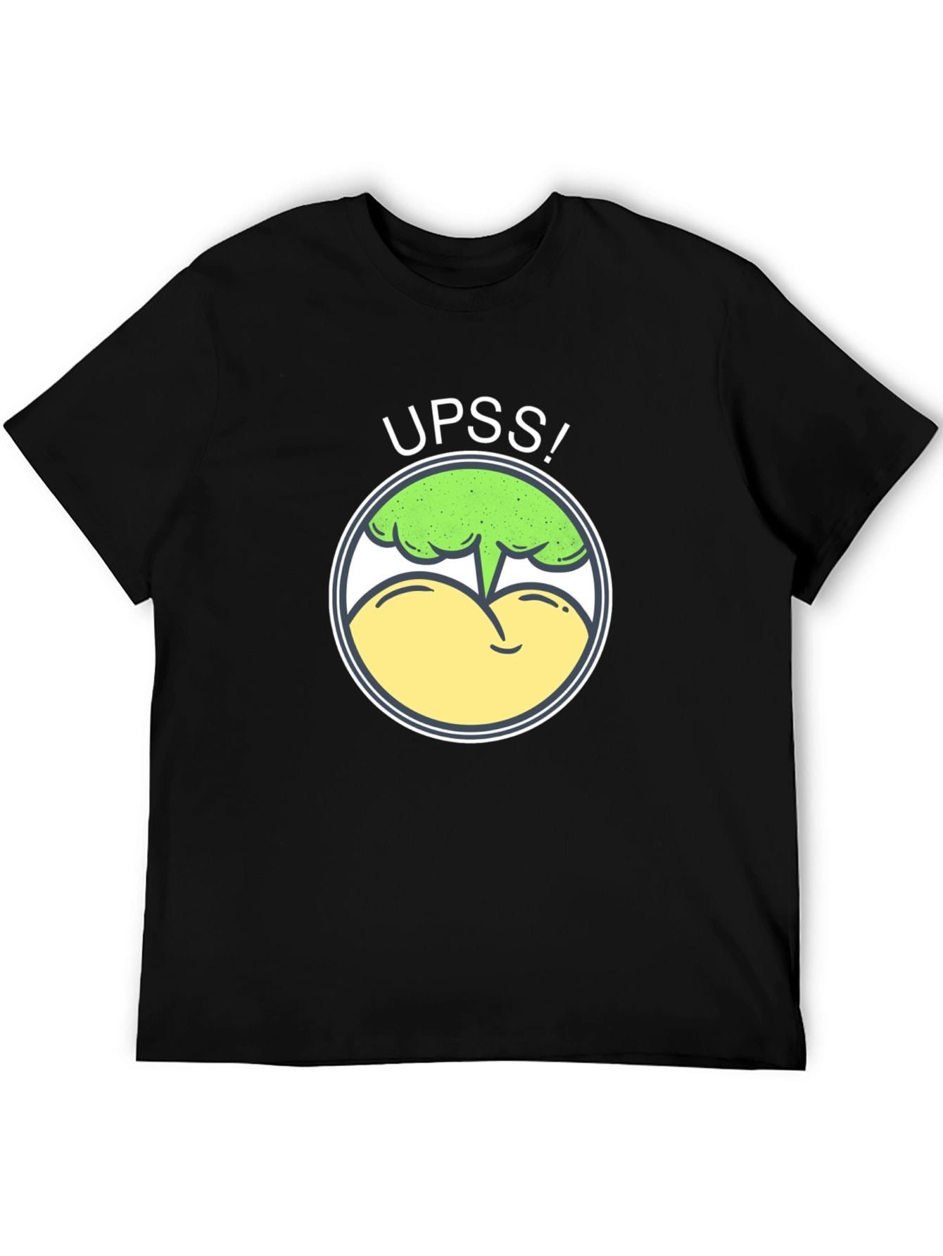 Black Funny UPSS! Broccoli Butt T-Shirt - Humor Tee view 5
