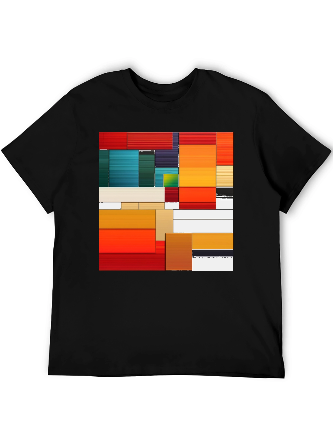 Black Abstract Art Graphic Tee - Modern Design view 5