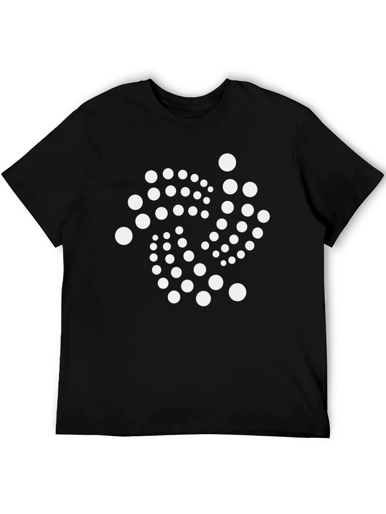 Black Iota Crypto White Dot Design Black T-Shirt view 5