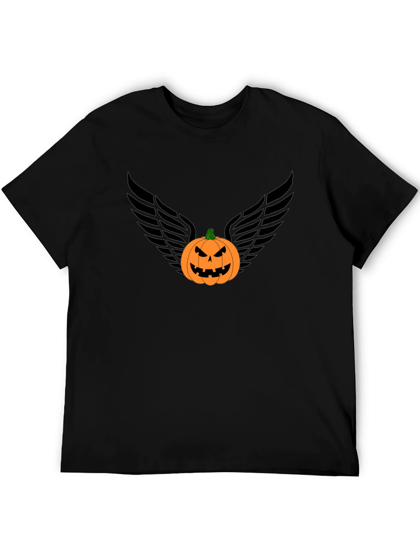 Black Pumpkin Angel Wings Graphic Tee view 5