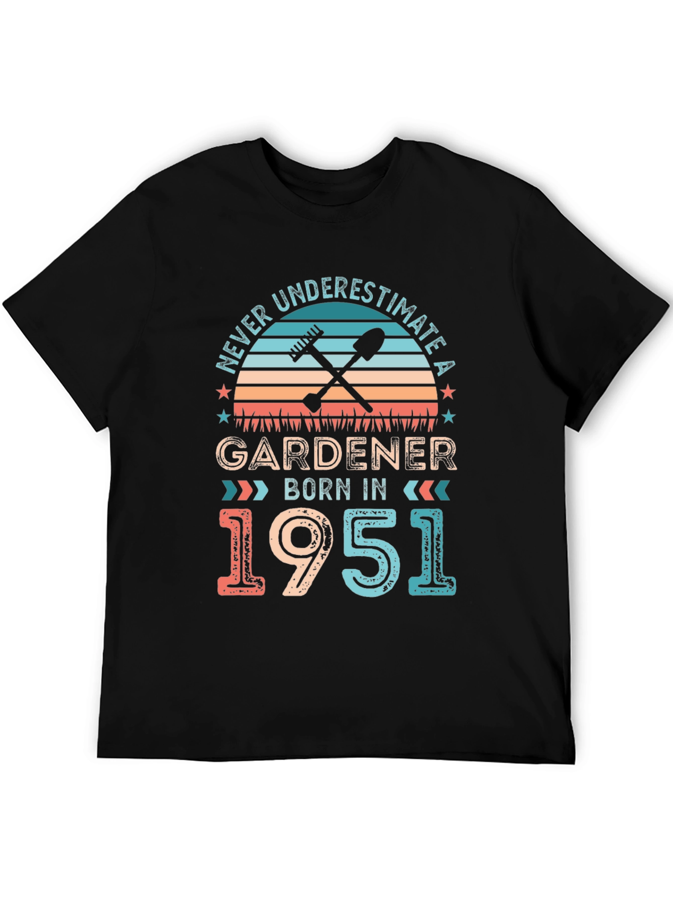 Black Gardener Born In 1951 Graphic Tee view 5