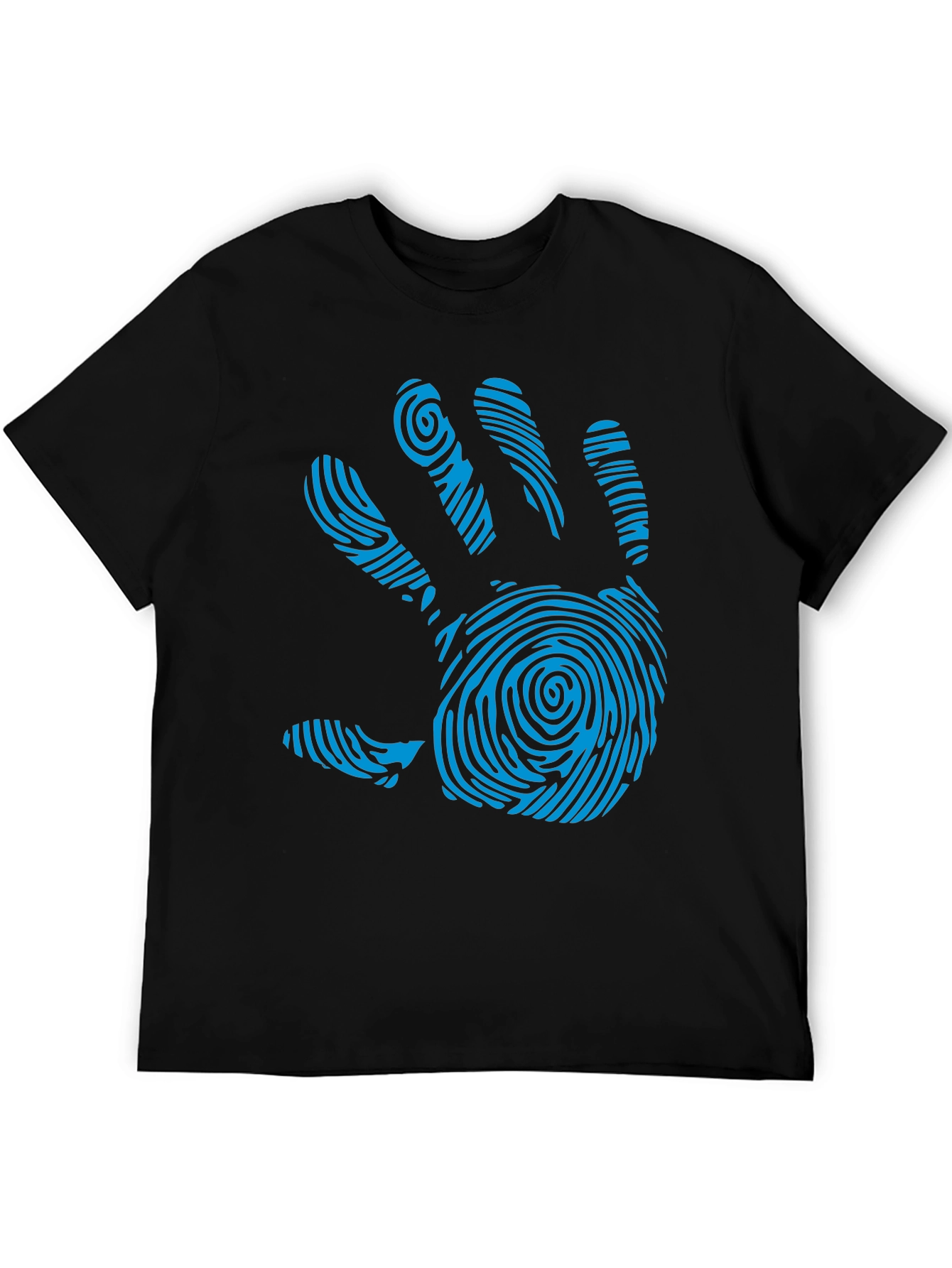 Black Fingerprint Hand Graphic Tee - Unique Design T-Shirt view 5