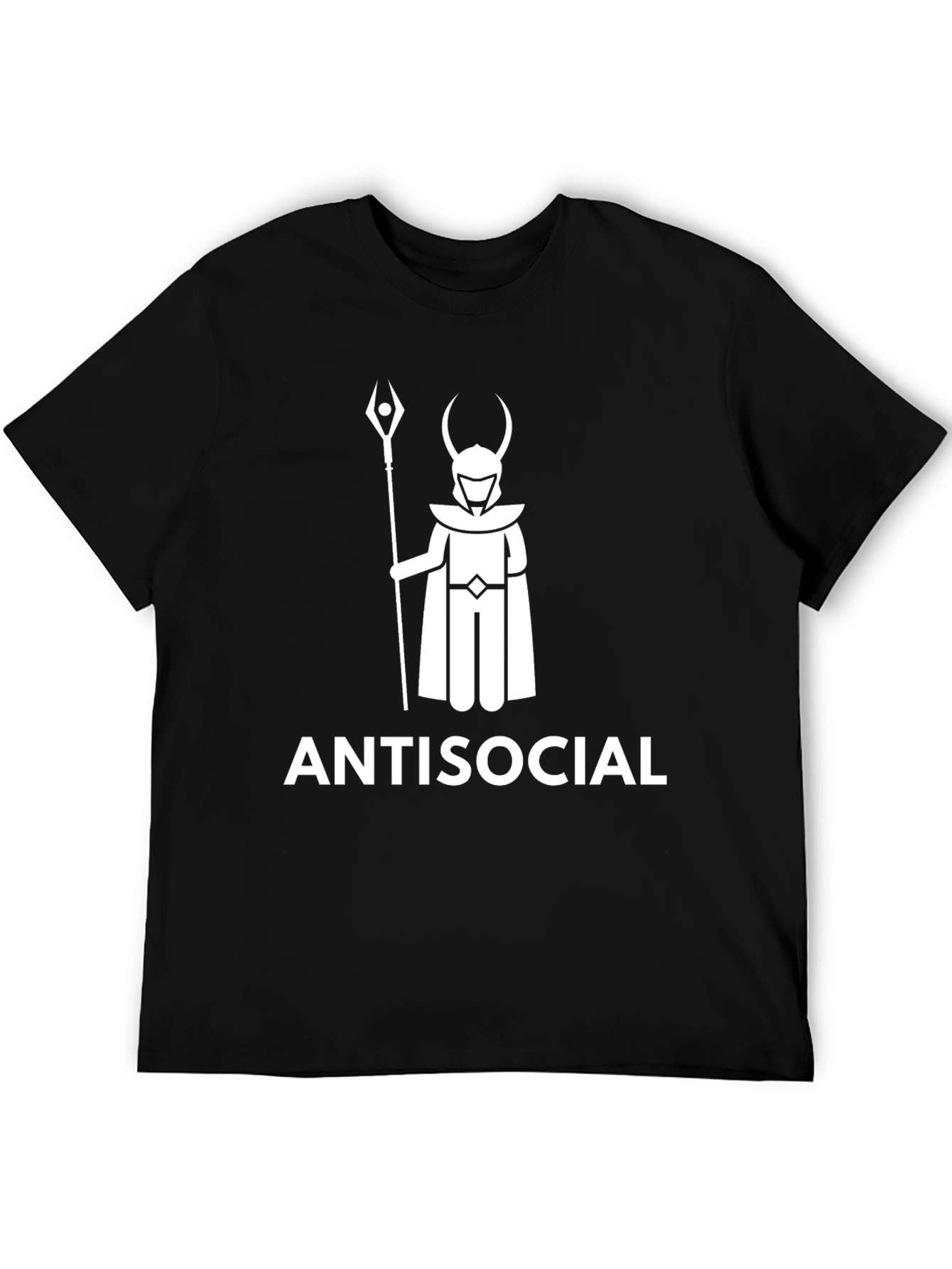 Black Antisocial Loki Stick Figure Black T-Shirt view 5