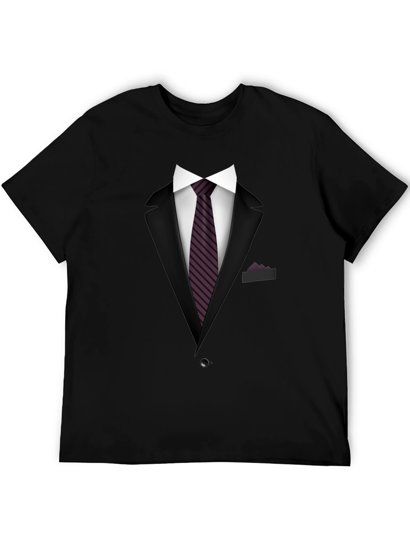 Black Formal Suit Graphic Tee -  Black T-Shirt with Suit Design view 5
