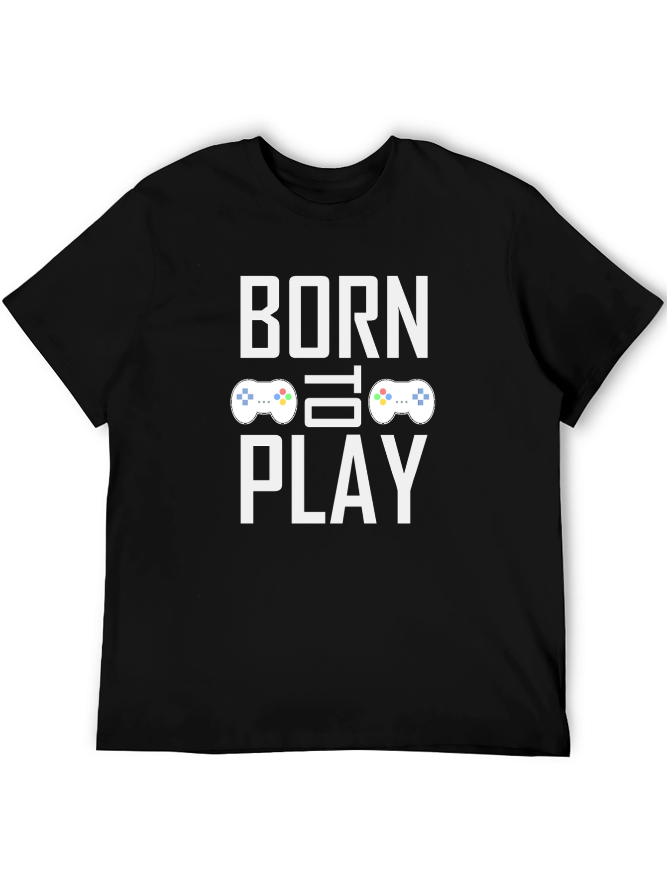 Black Born to Play Gaming T-Shirt - Gamer Tee view 5