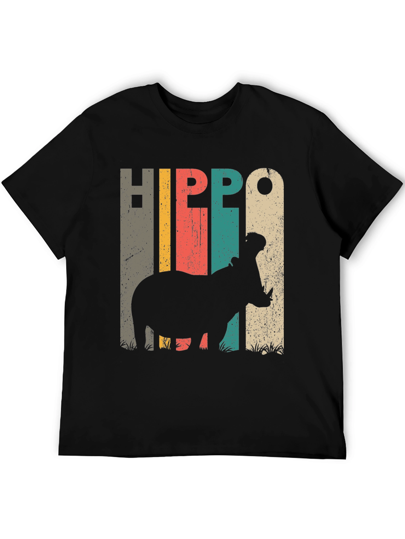 Black Vintage Hippo Graphic Tee view 5