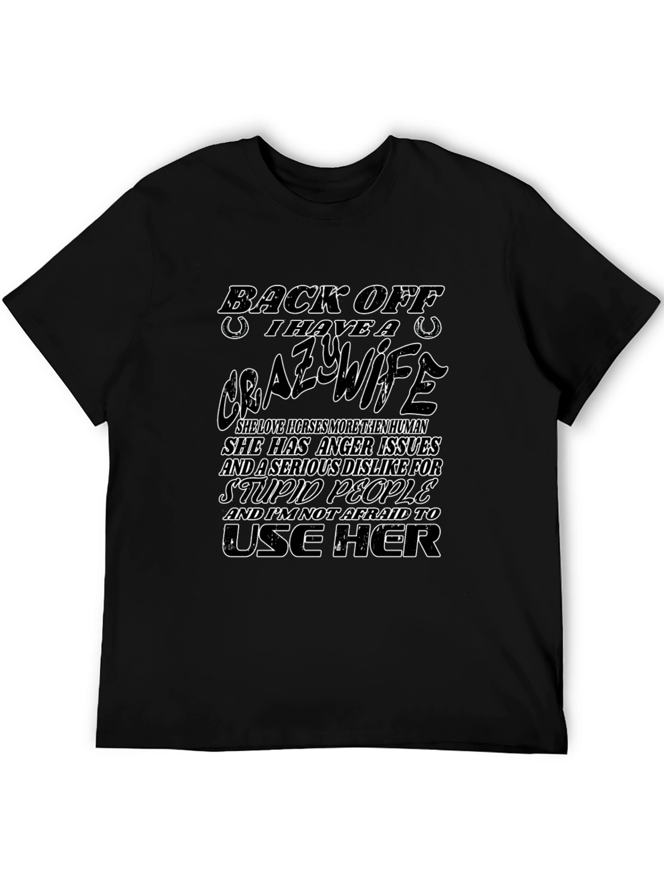 Black Funny 'Crazy Wife' Graphic Tee - Husband Humor Shirt view 5