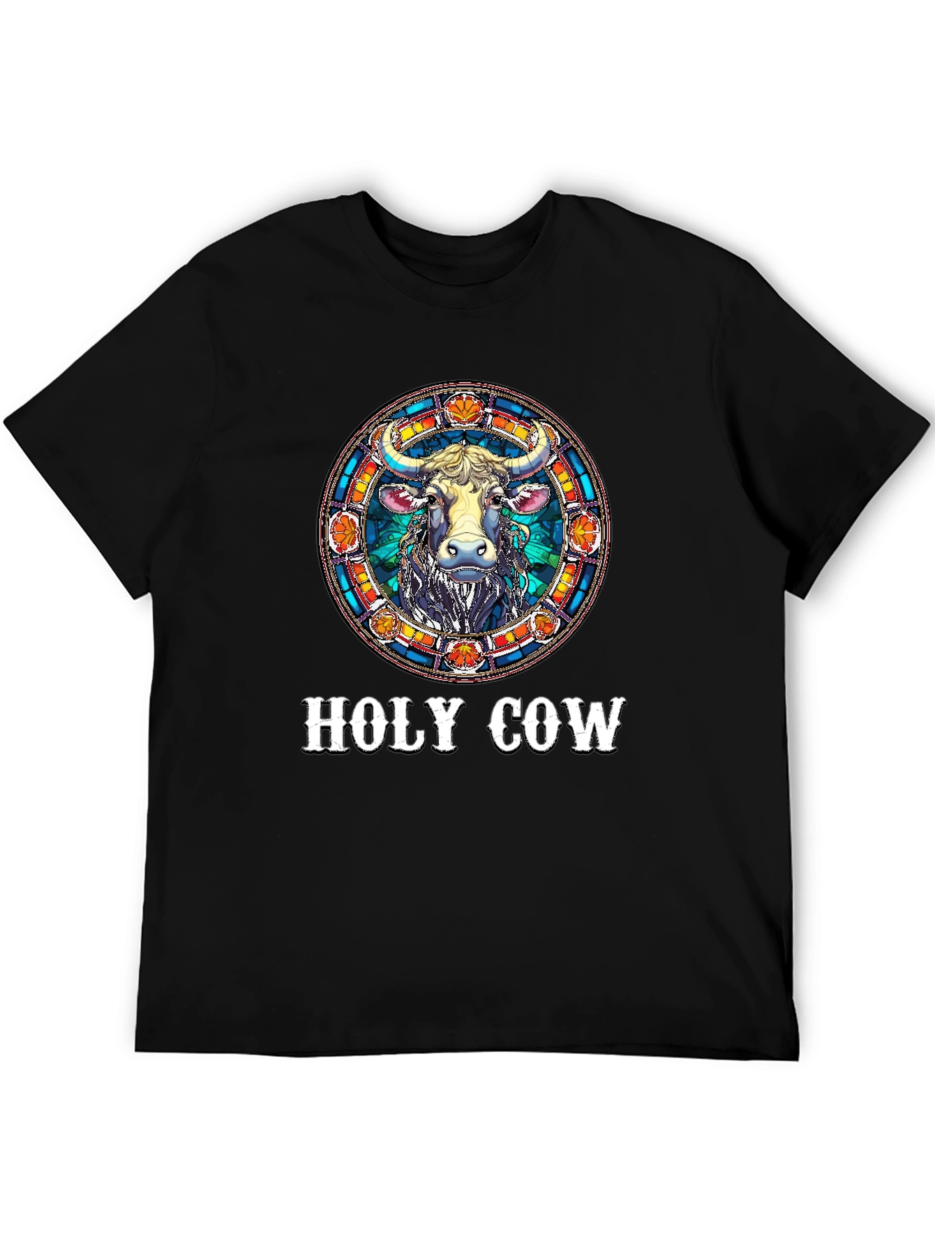 Black Holy Cow Graphic Tee - Funny Animal T-Shirt view 5