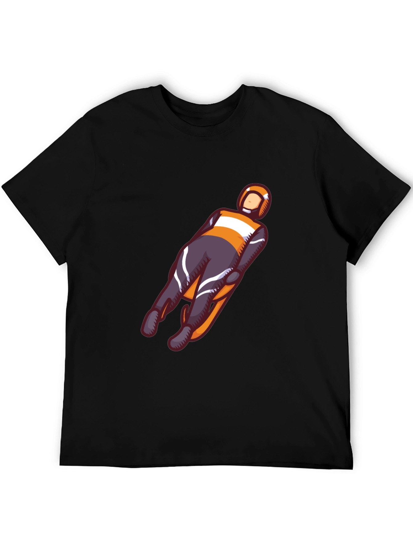 Black Luge T-Shirt: Black Cotton Graphic Tee view 5