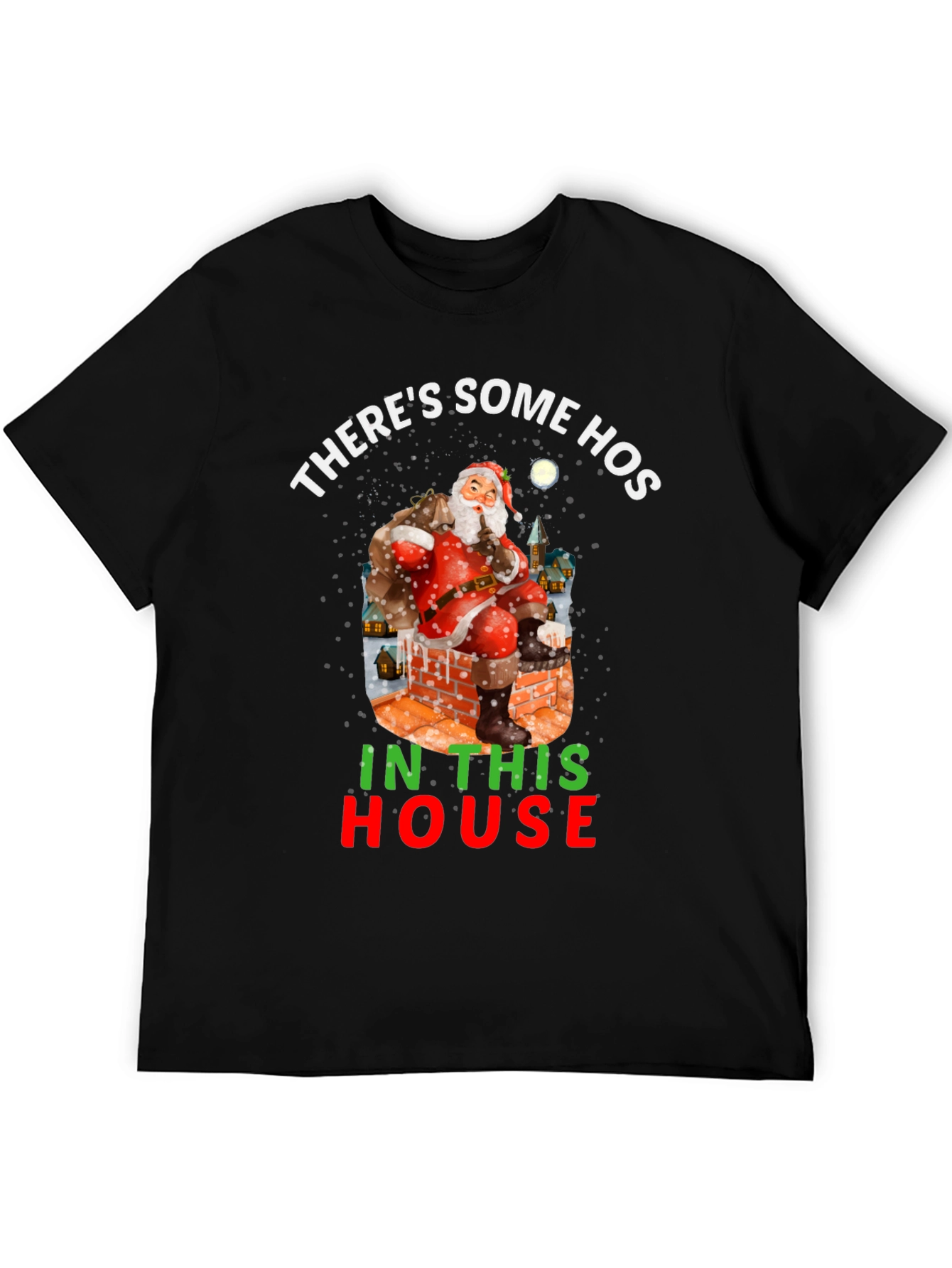 Black There's Some Hos In This House Holiday Shirt view 5