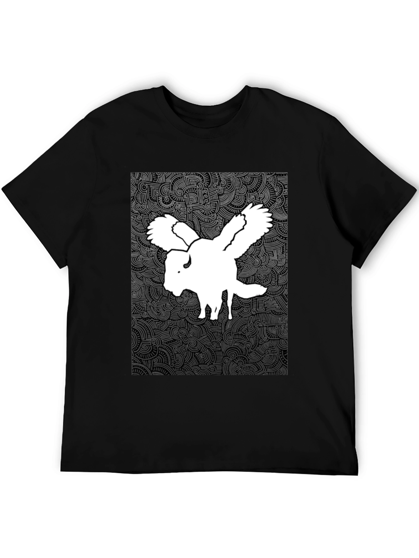 Black Winged Buffalo Graphic Tee - Black Cotton Shirt view 5