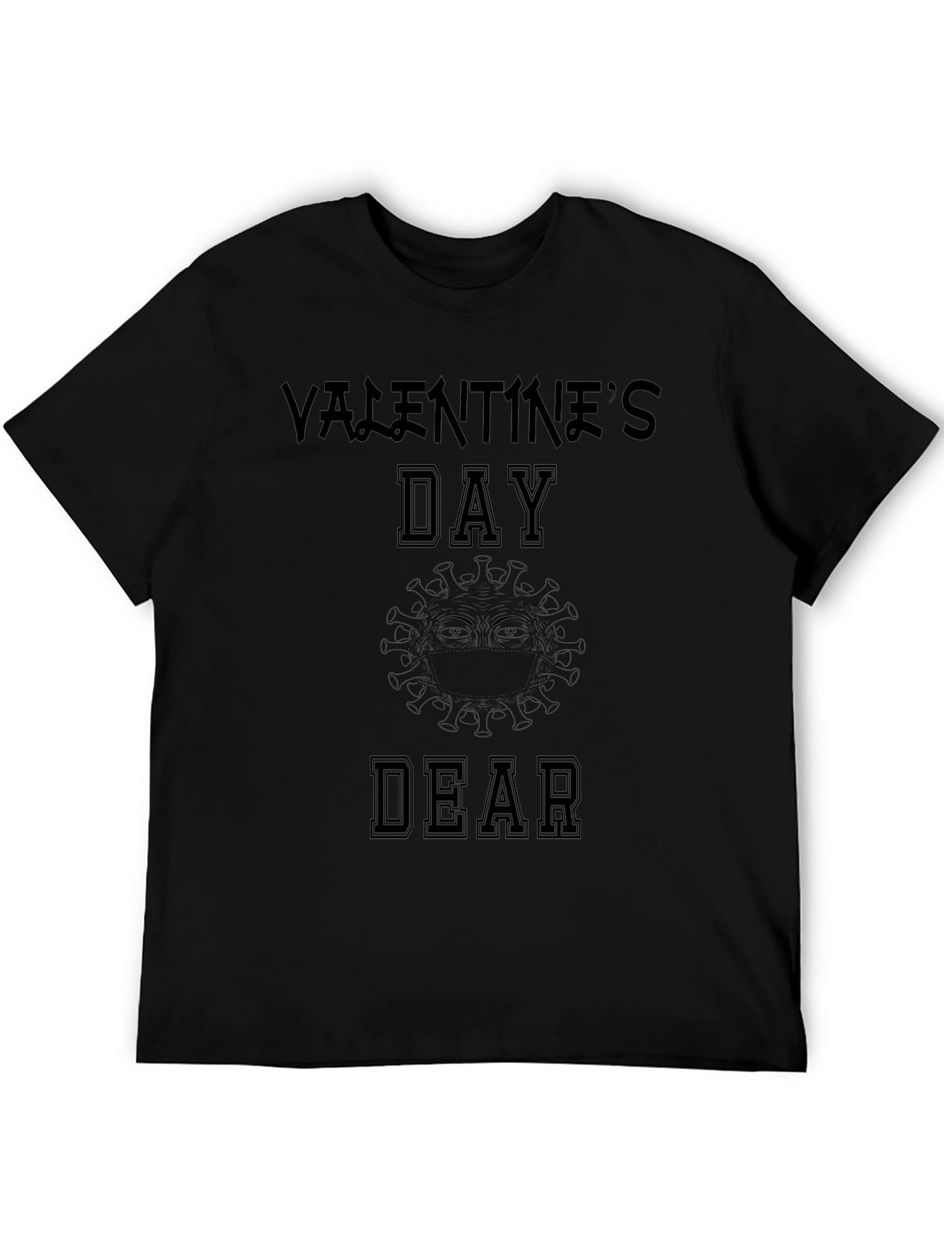 Black Valentine's Day T-Shirt: Dear Design, Black view 5