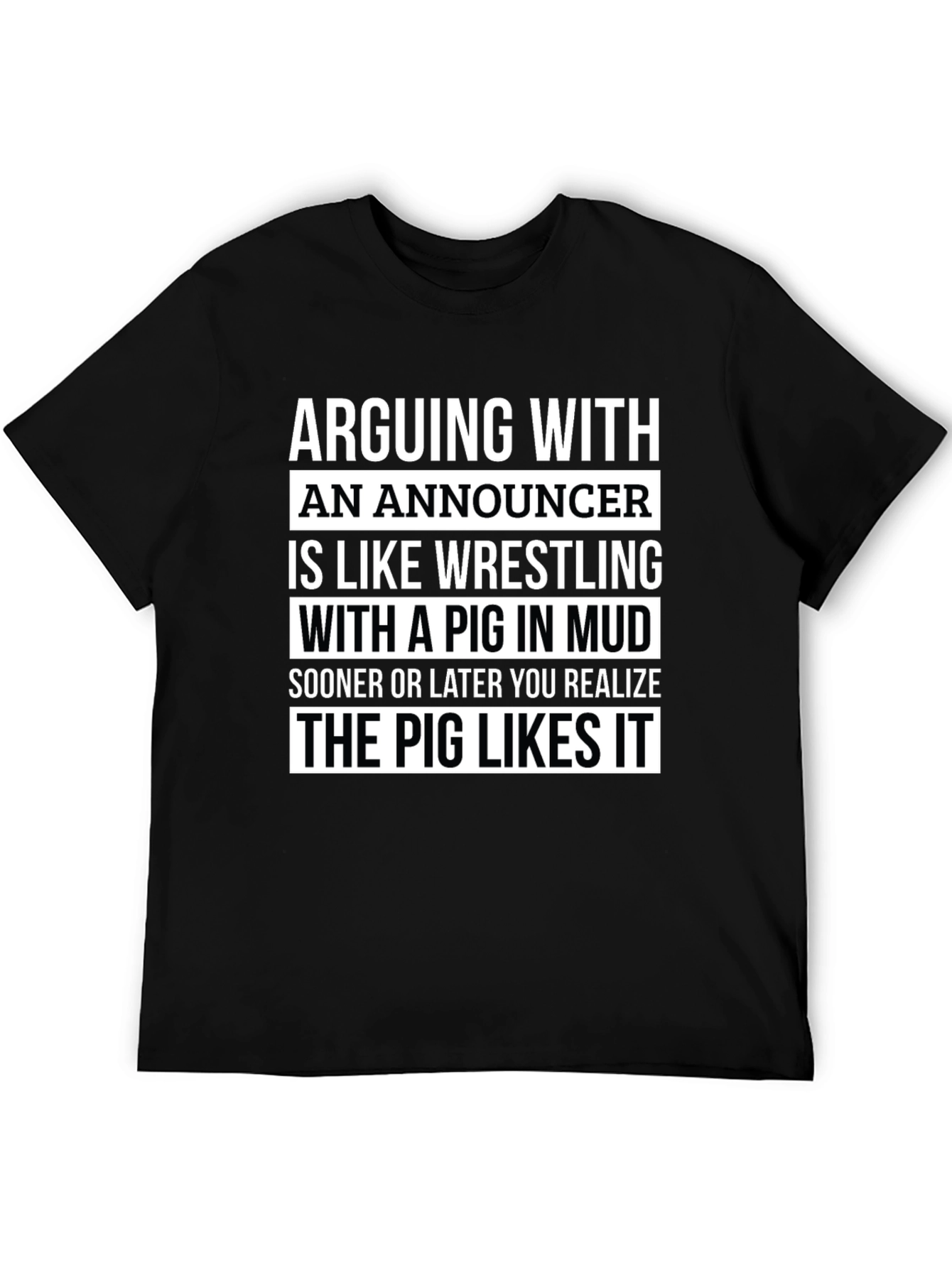 Black Announcer Pig T-Shirt view 5