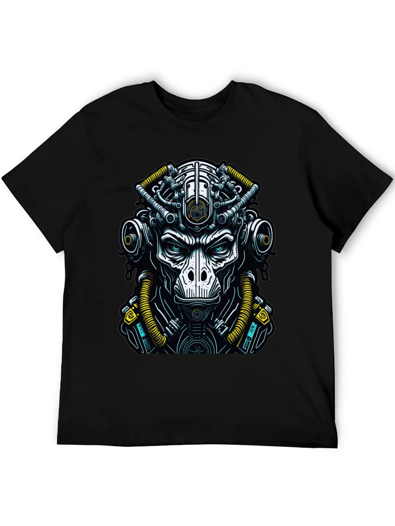Black Cyberpunk Ape T-Shirt - Unique Graphic Tee view 5