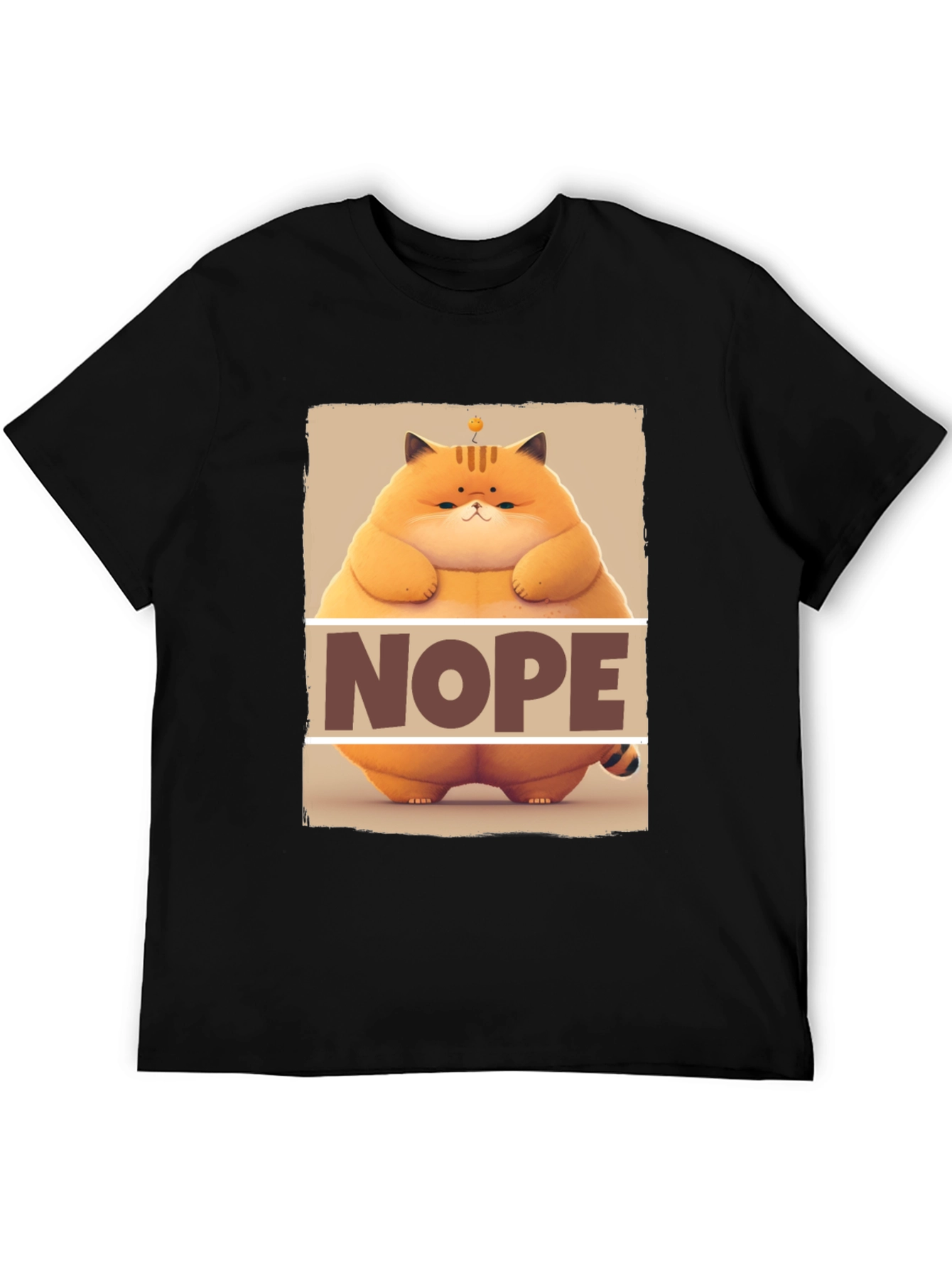 Black Nope Cat T-Shirt - Funny Graphic Tee for Cat Lovers view 5