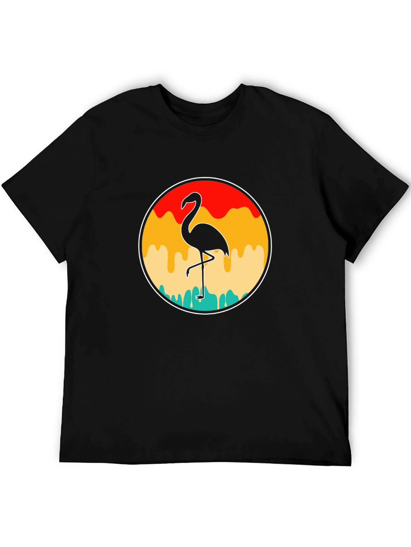 Black Retro Flamingo T-Shirt - Tropical Vibes view 5
