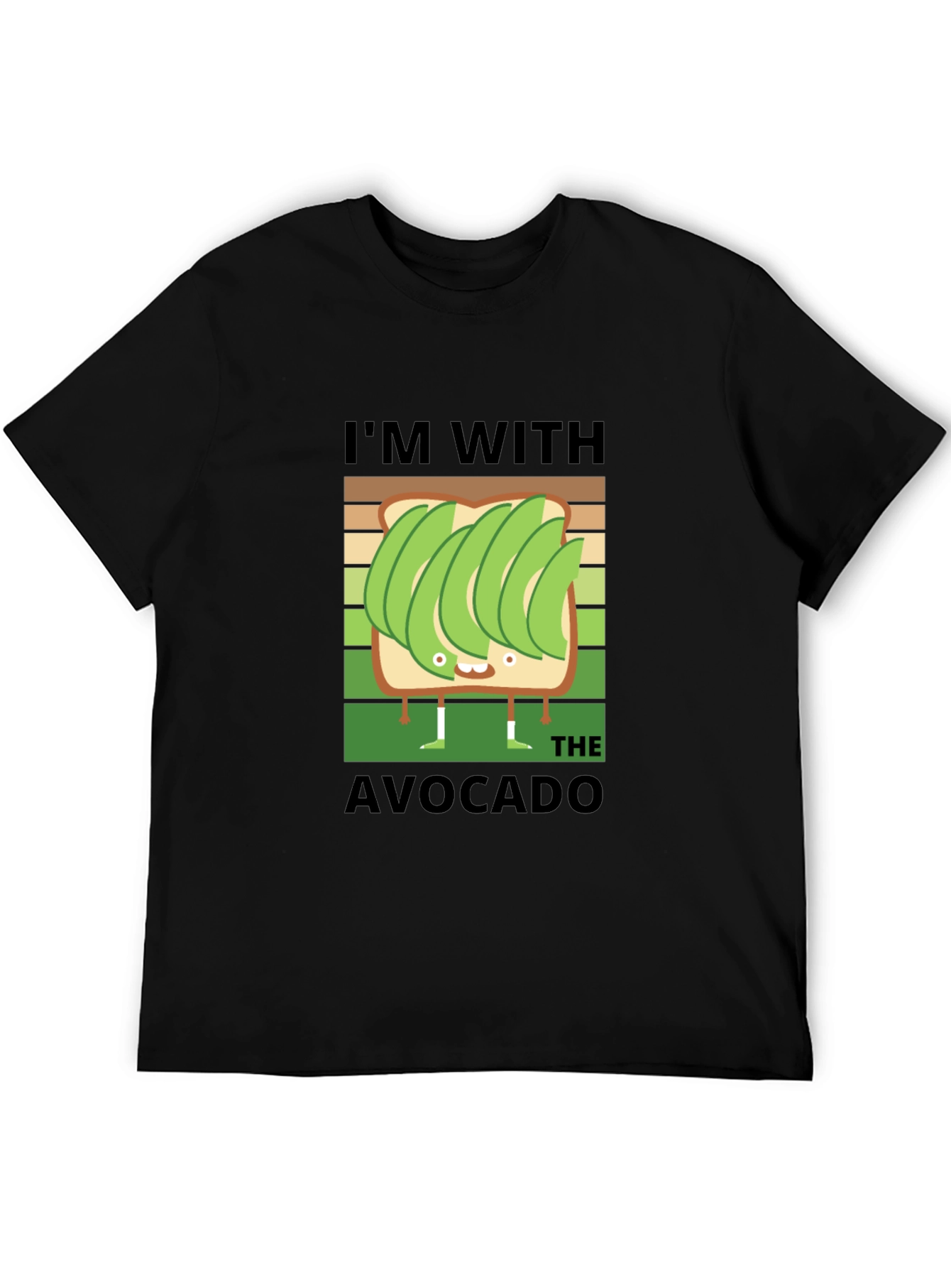 Black I'm With The Avocado T-Shirt Funny Graphic Tee view 5