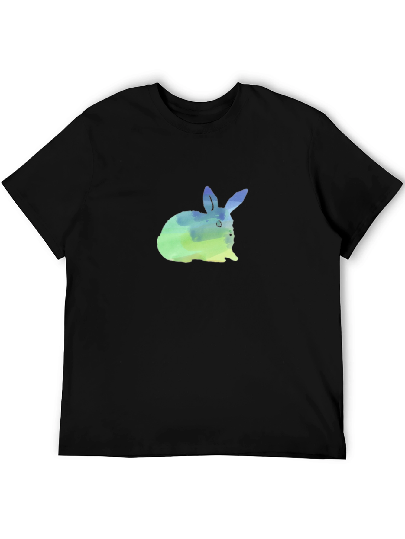 Black Watercolor Bunny Graphic Tee - Soft Cotton Comfort view 5
