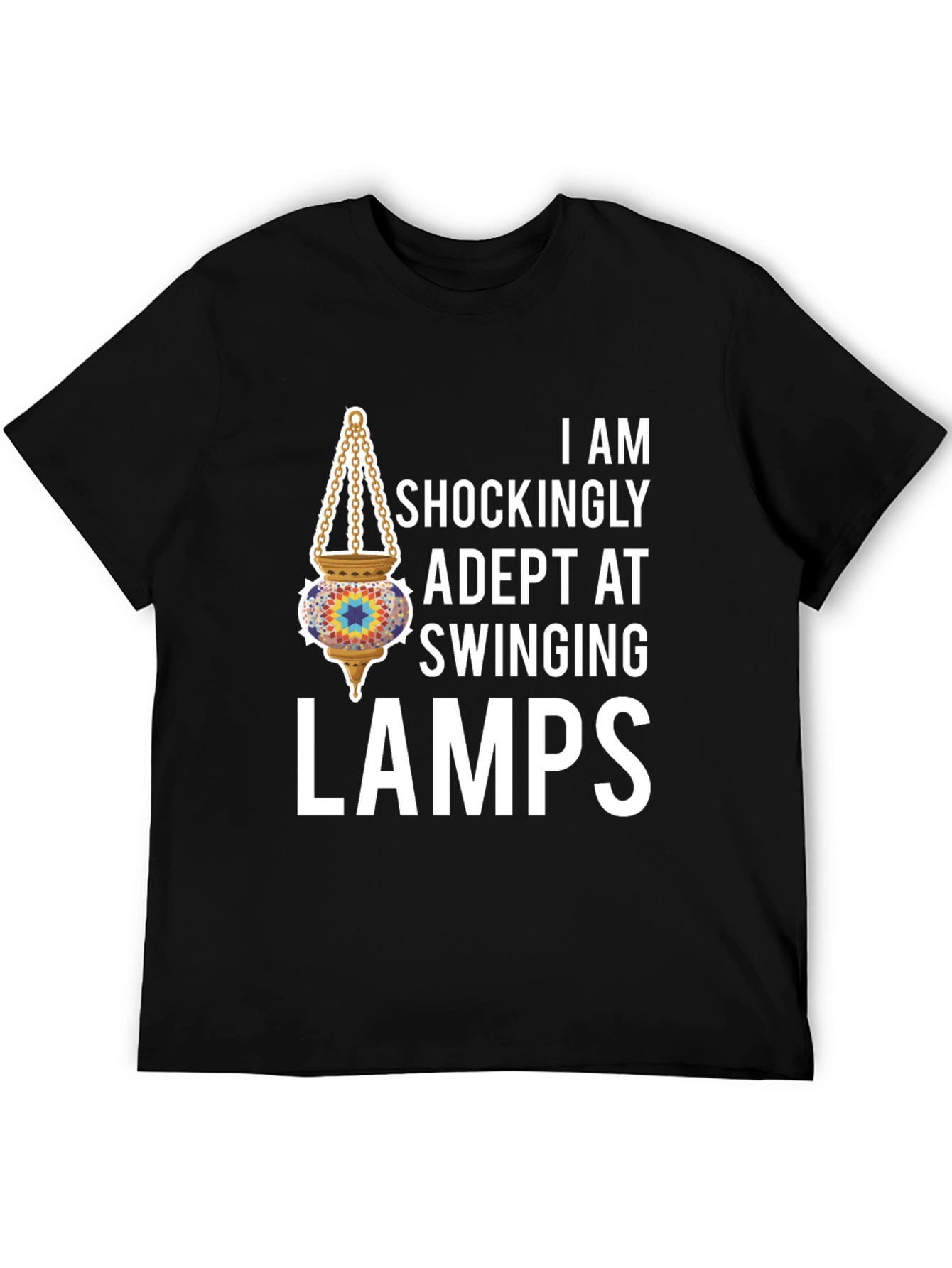 Black Adept Swinging Lamps Graphic T-Shirt view 5