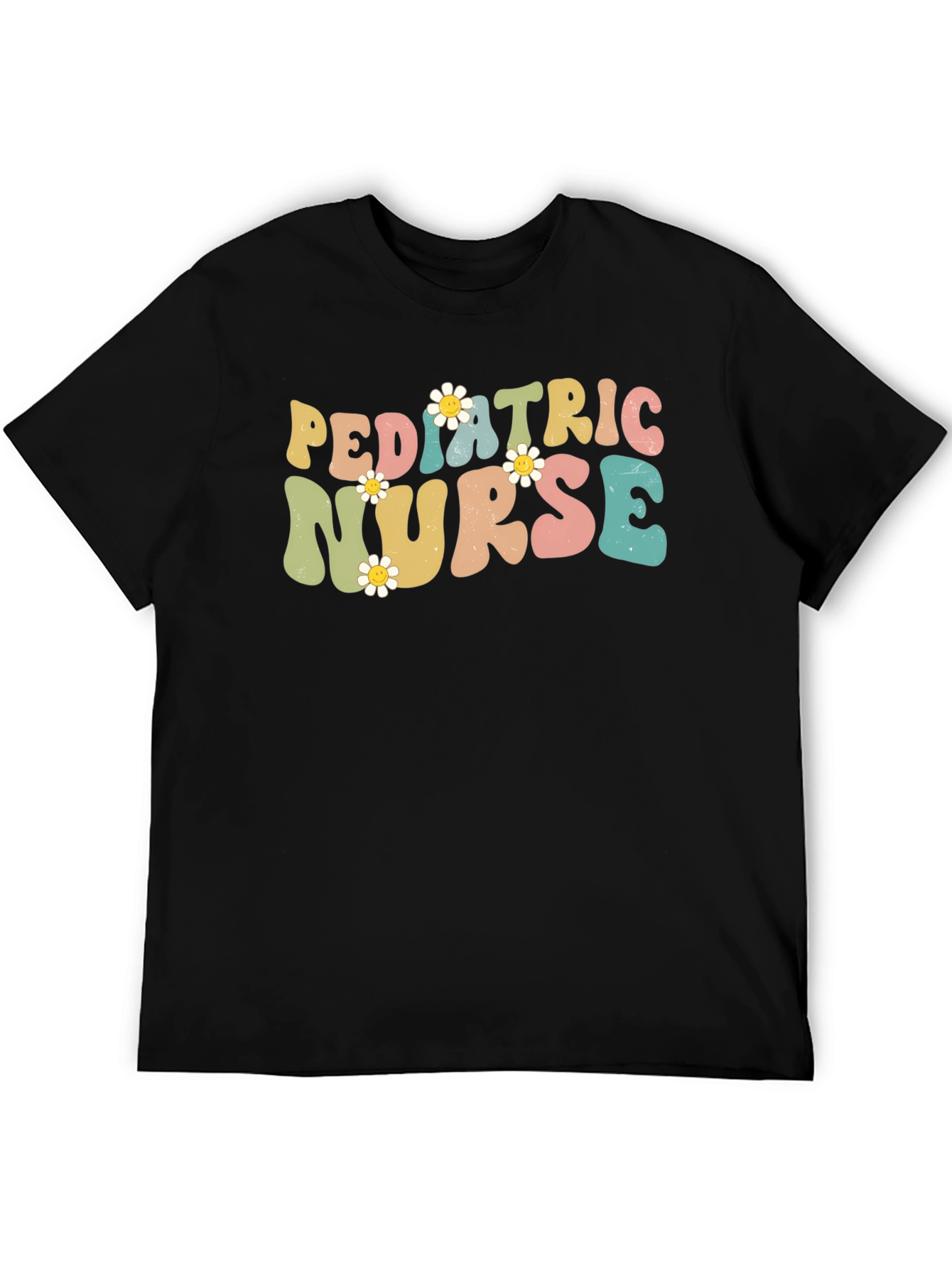 Pediatric Nurse T-Shirt, Retro Floral Design - 5