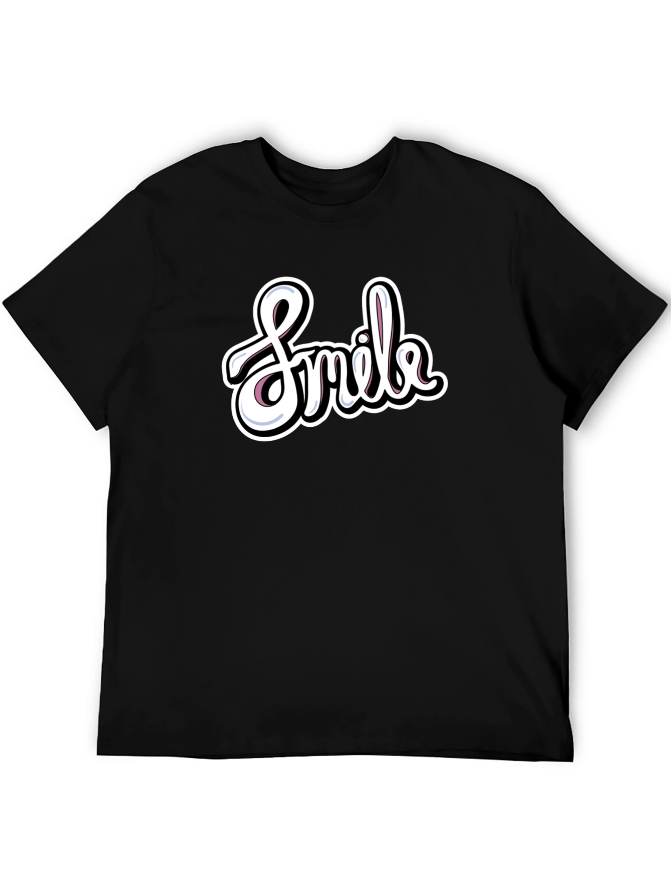 Black Smile Graphic T-Shirt - Casual Black Tee view 5