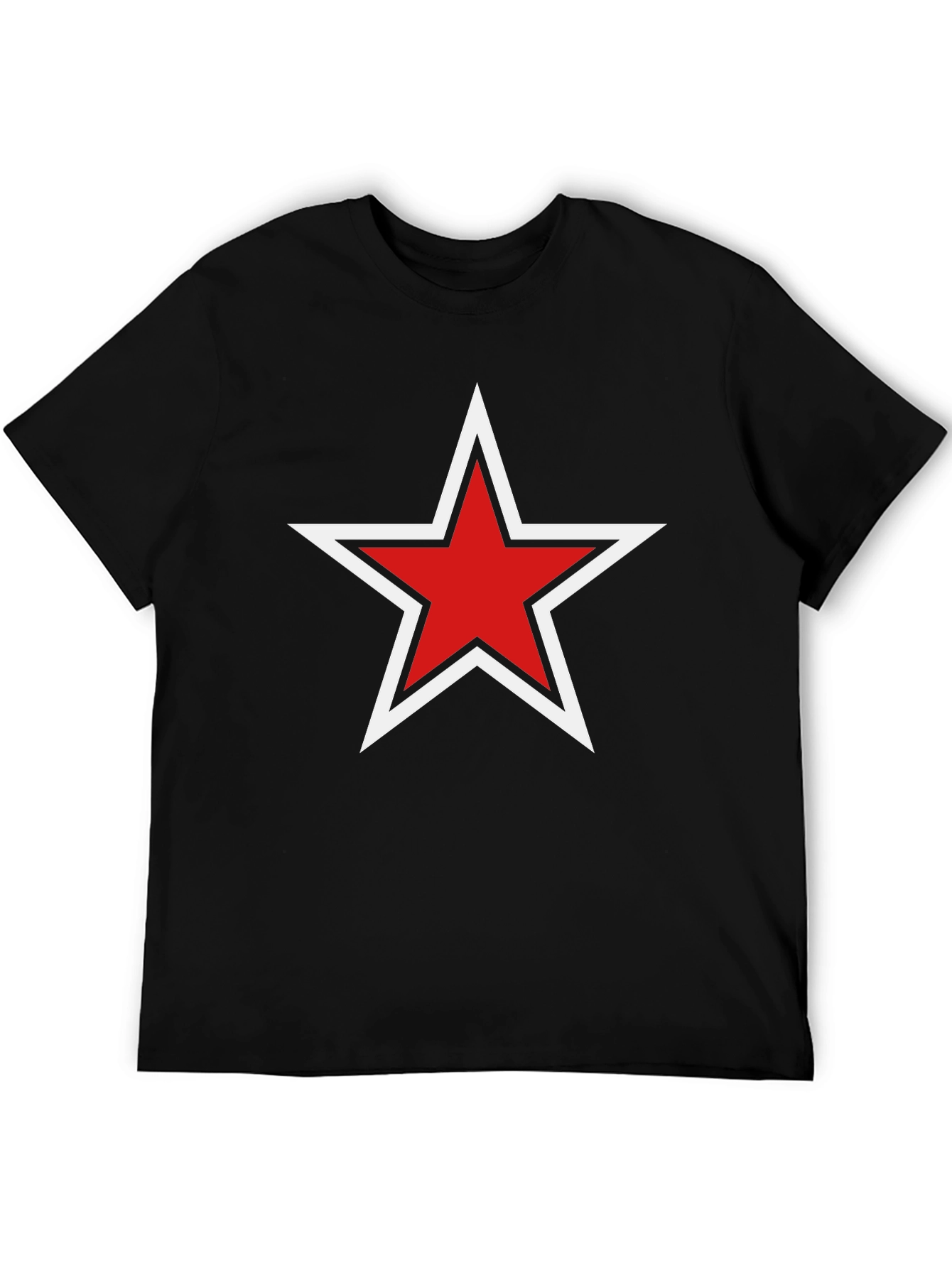 Black Red Star Graphic Black T-Shirt - Stylish Unisex Tee view 5