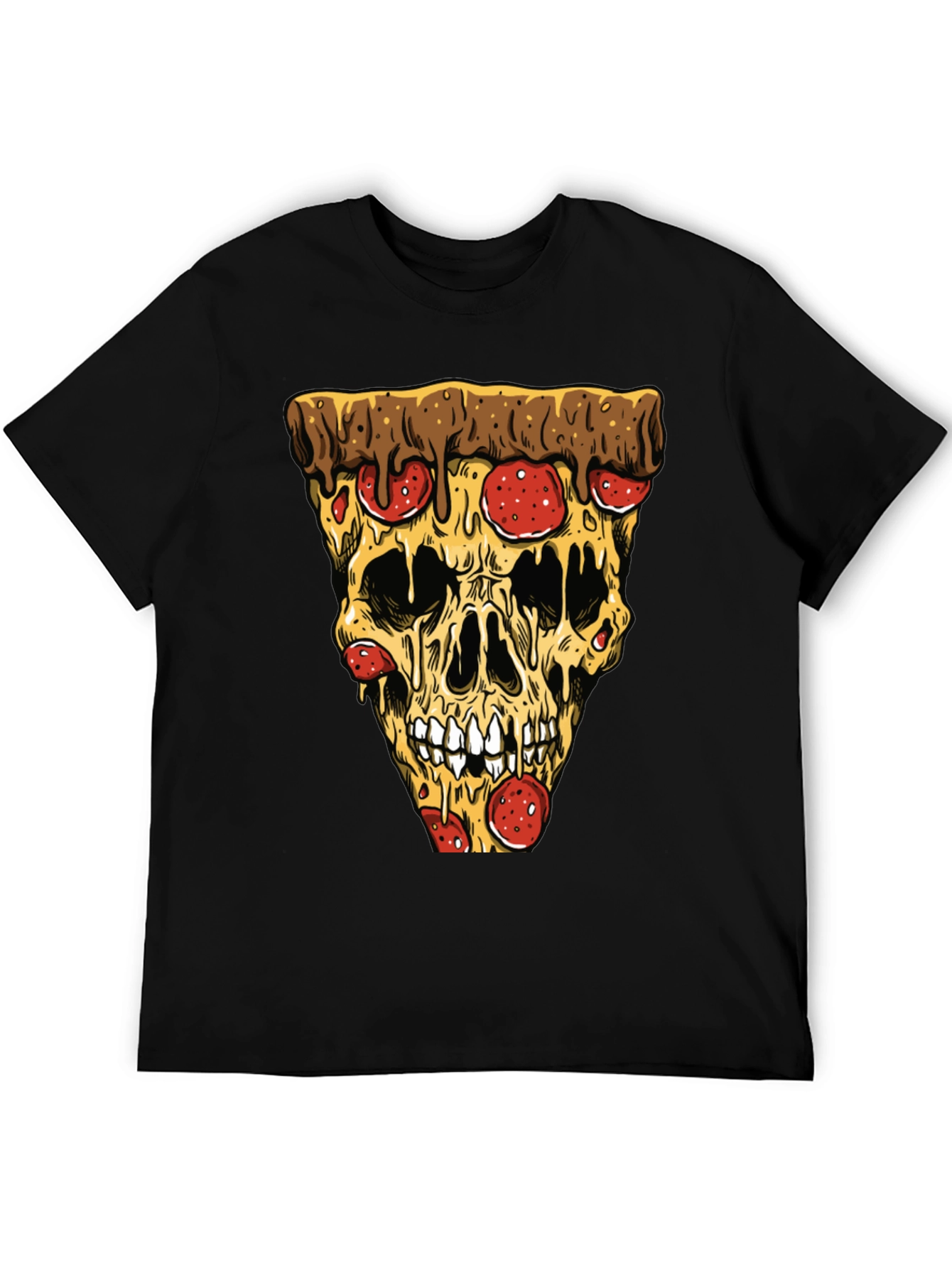 Pizza Skull T-Shirt - Graphic Tee - 5