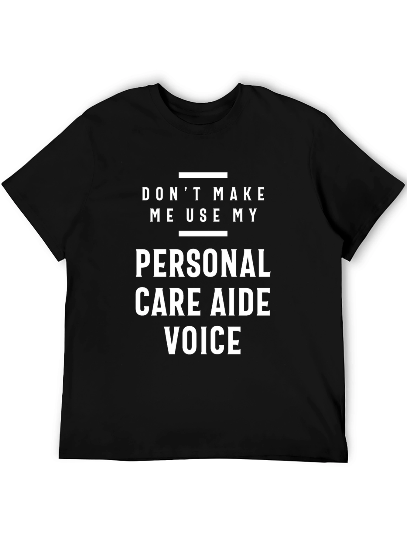 Black Personal Care Aide Voice T-Shirt - Funny Occupation Tee view 5