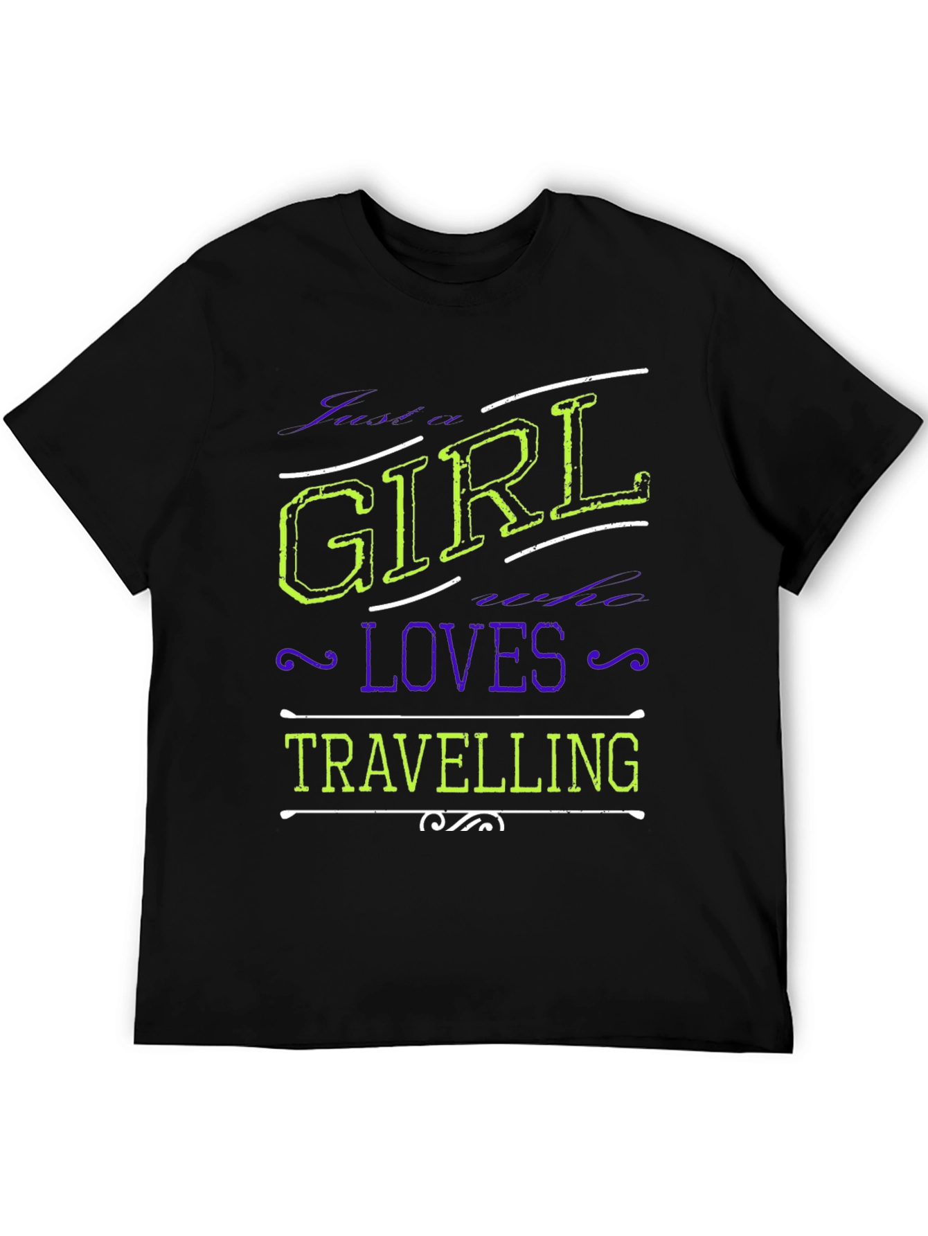 Black Girl Loves Travelling Black T-Shirt view 5