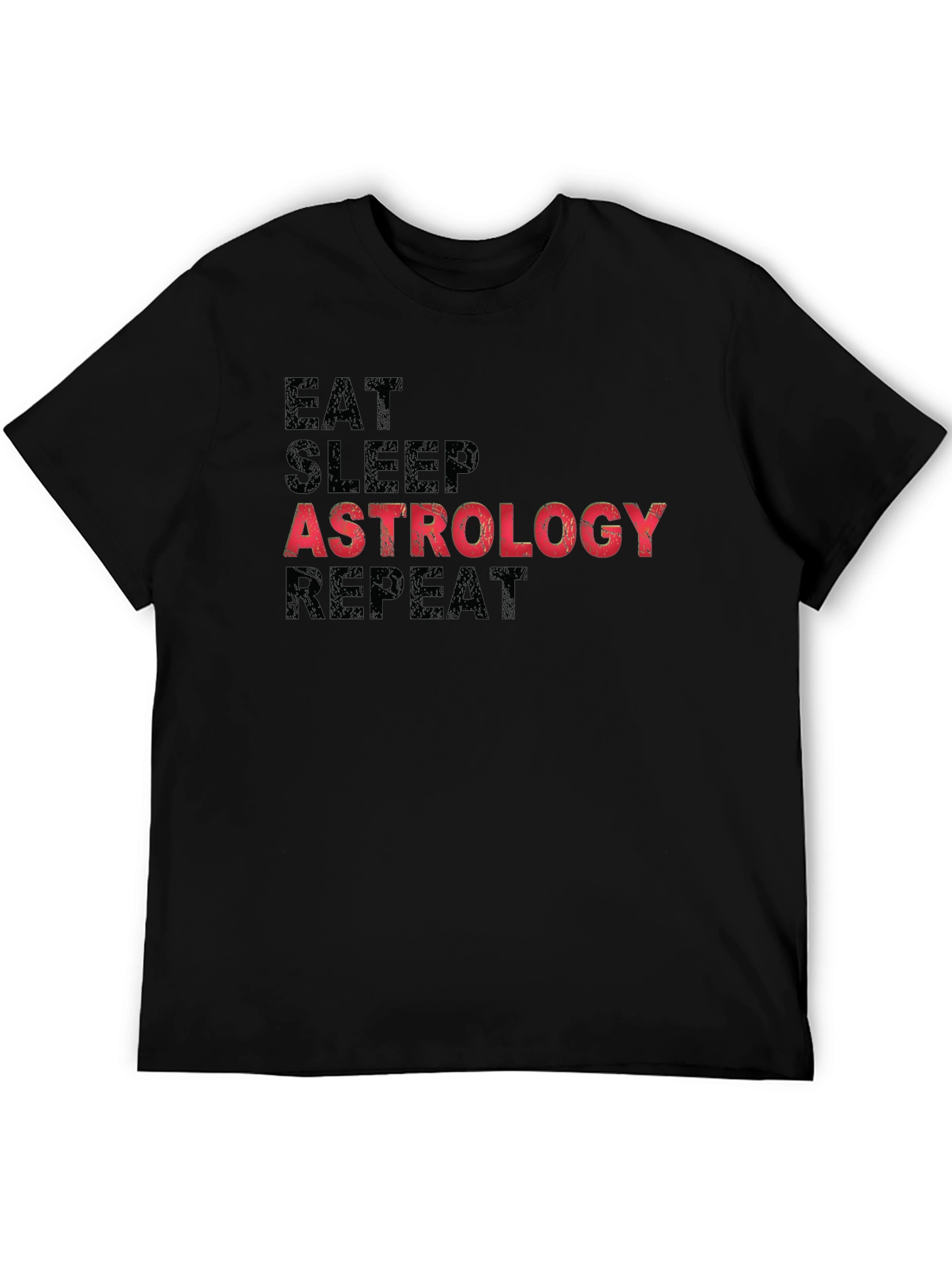 Black Astrology T-Shirt - Eat Sleep Repeat Graphic Tee view 5
