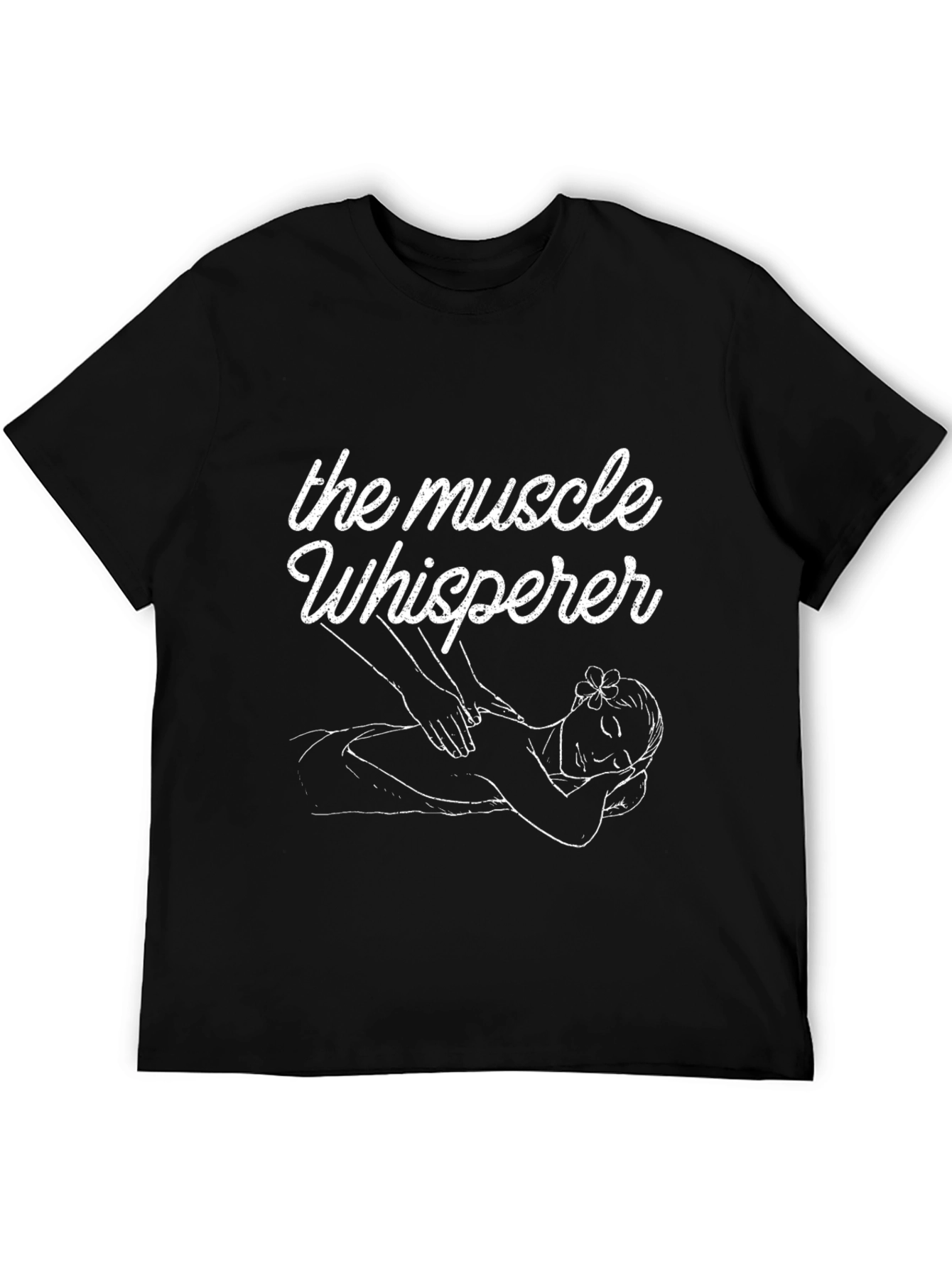 Black Muscle Whisperer Graphic Tee - Massage Therapist Shirt view 5