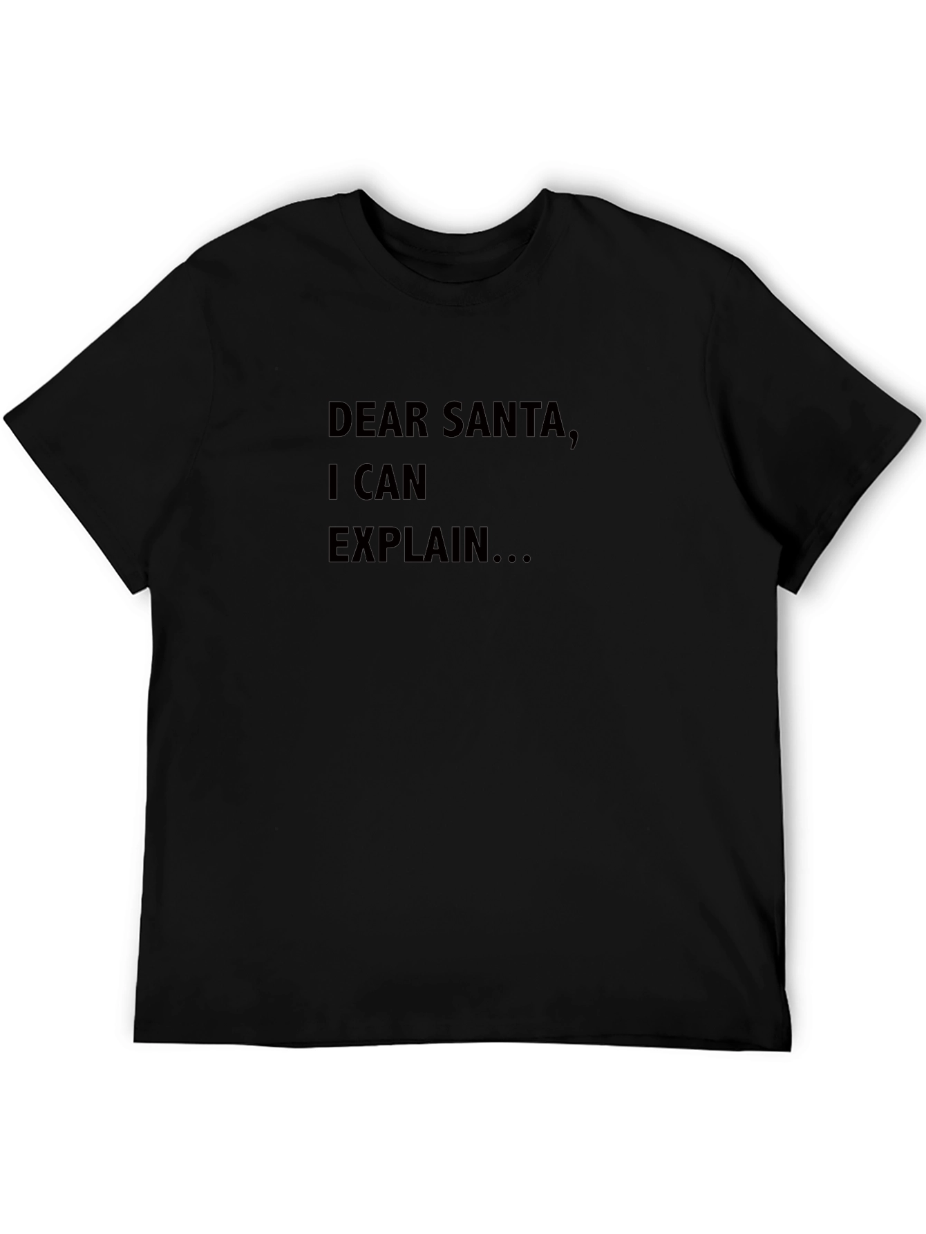 Black Dear Santa I Can Explain T-Shirt view 5
