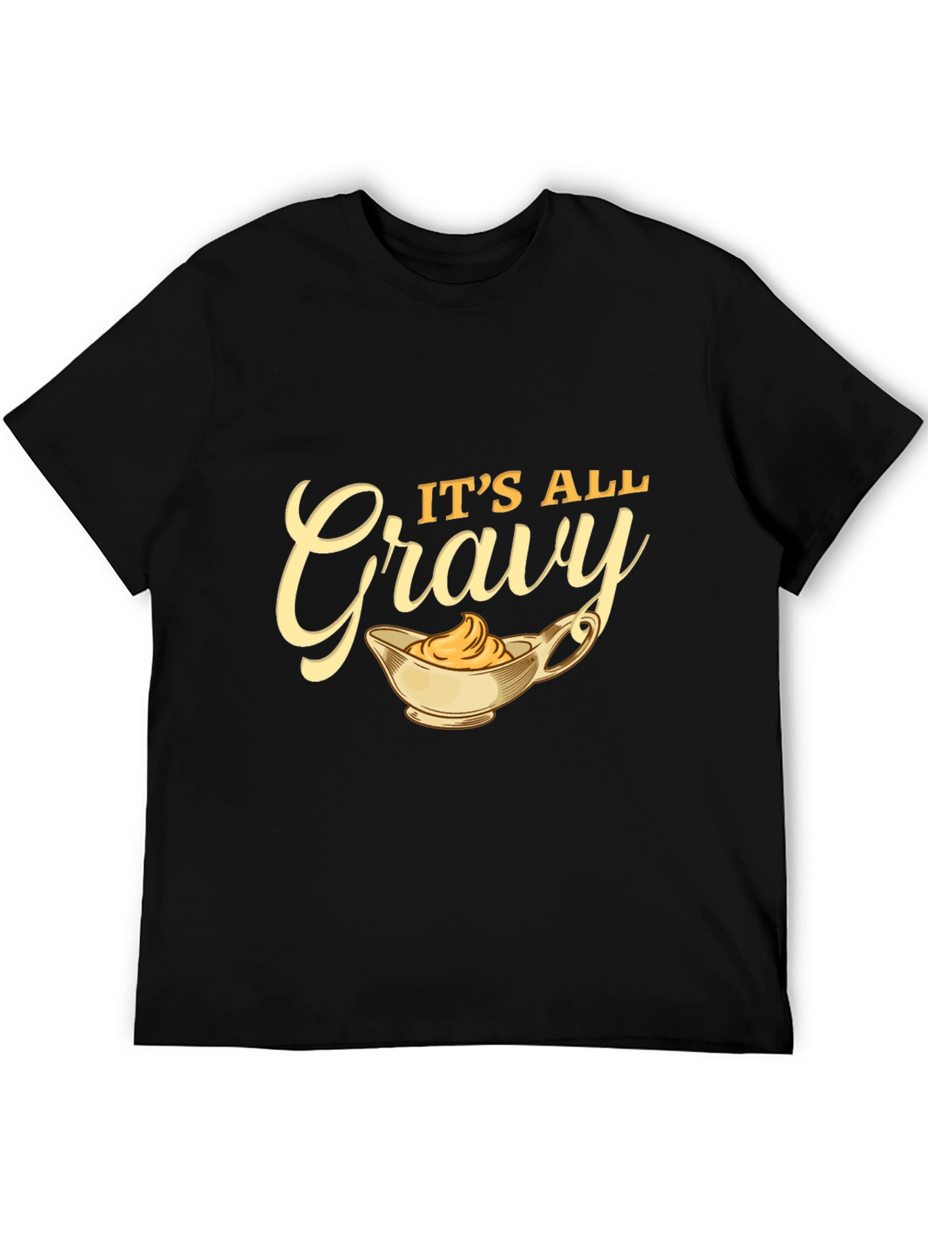 Black It's All Gravy T-Shirt - Black Cotton Blend view 5