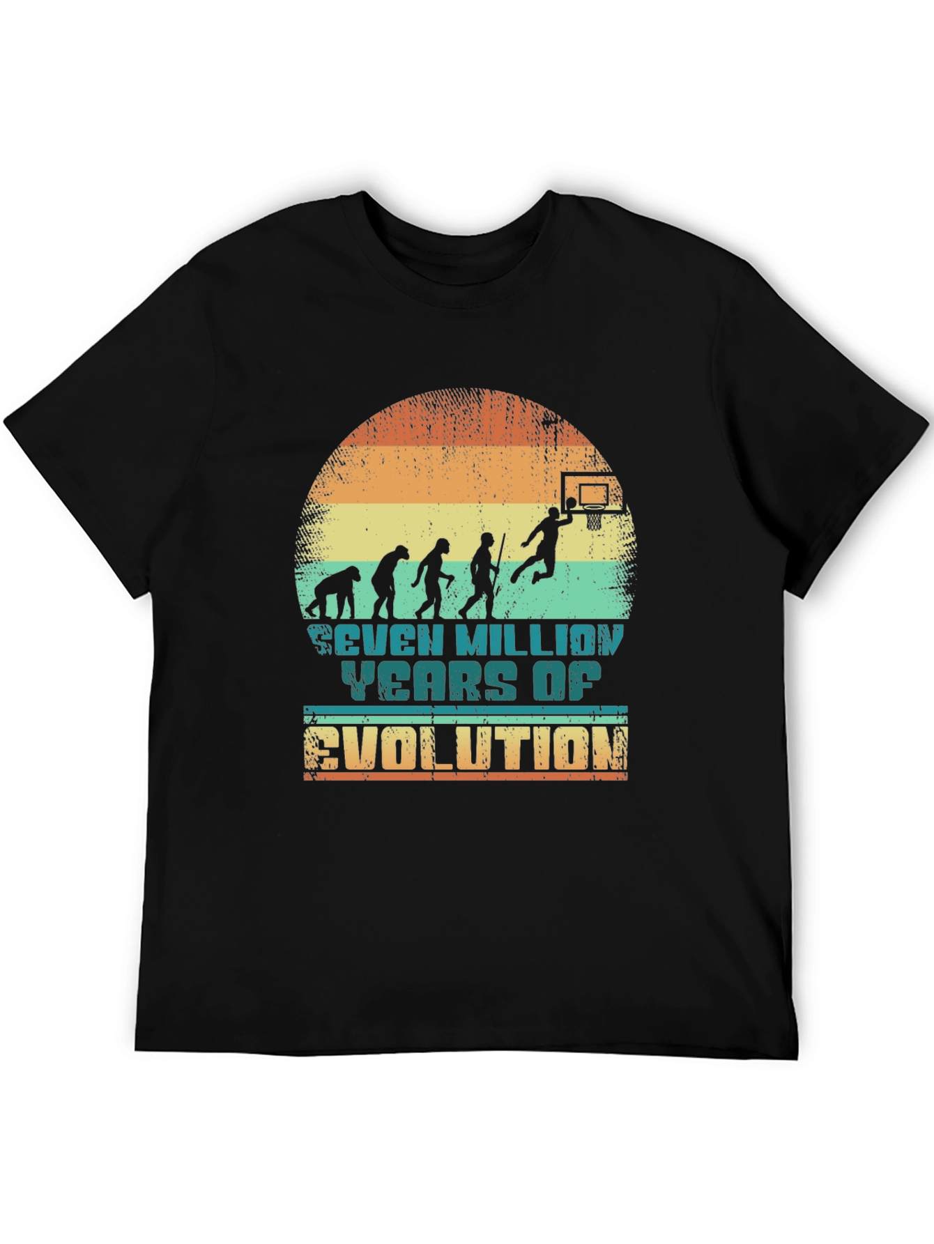 Black Evolution of Basketball T-Shirt view 5