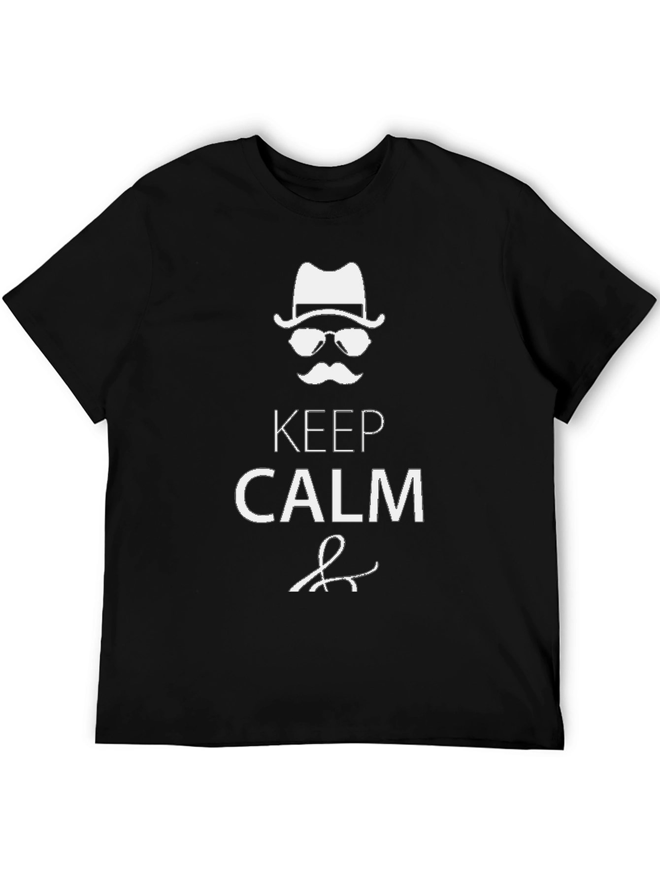 Black Keep Calm Gentleman Graphic T-Shirt view 5