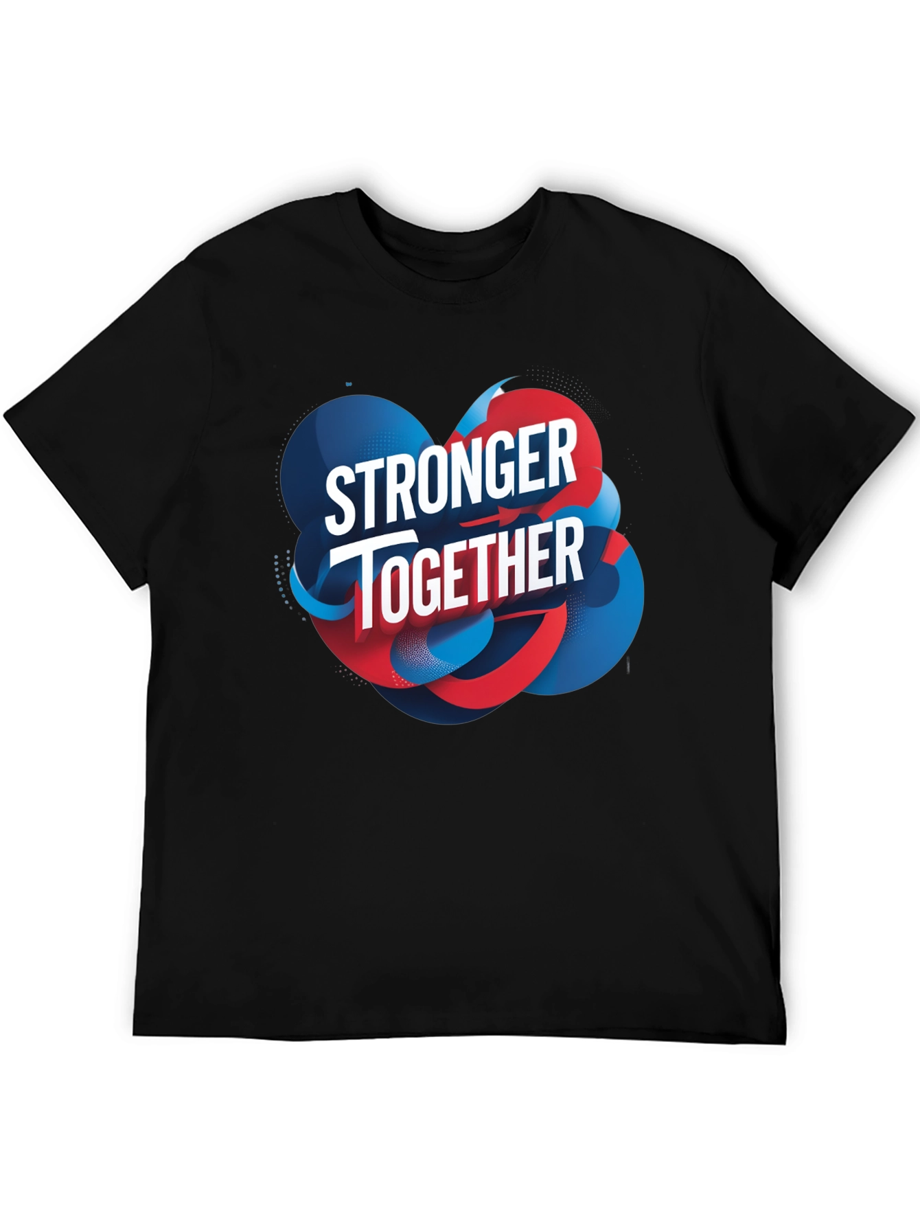 Black Stronger Together Graphic Black T-Shirt view 5