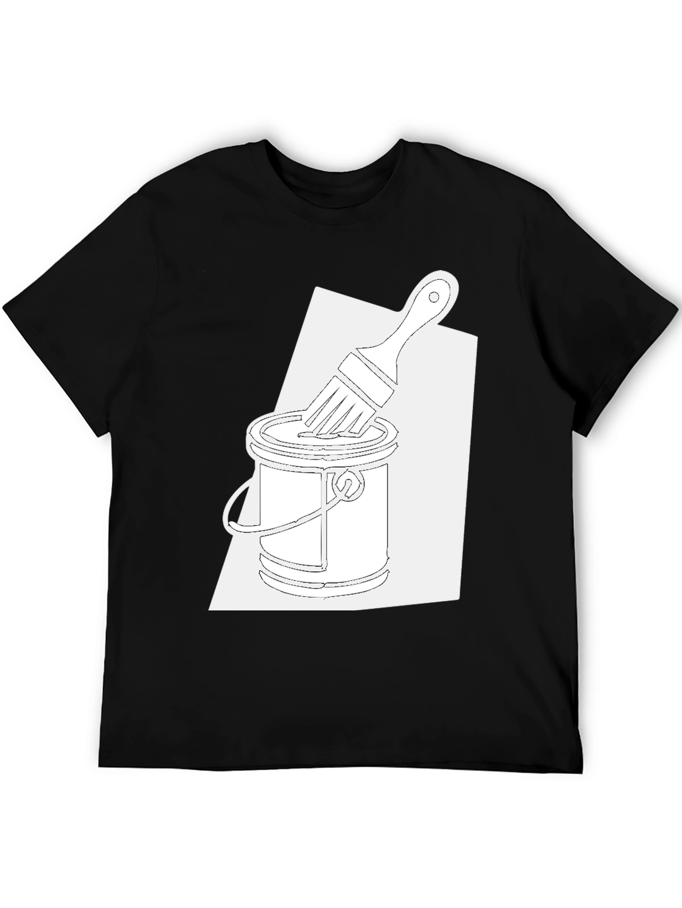 Black Artistic Paint Brush T-Shirt view 5