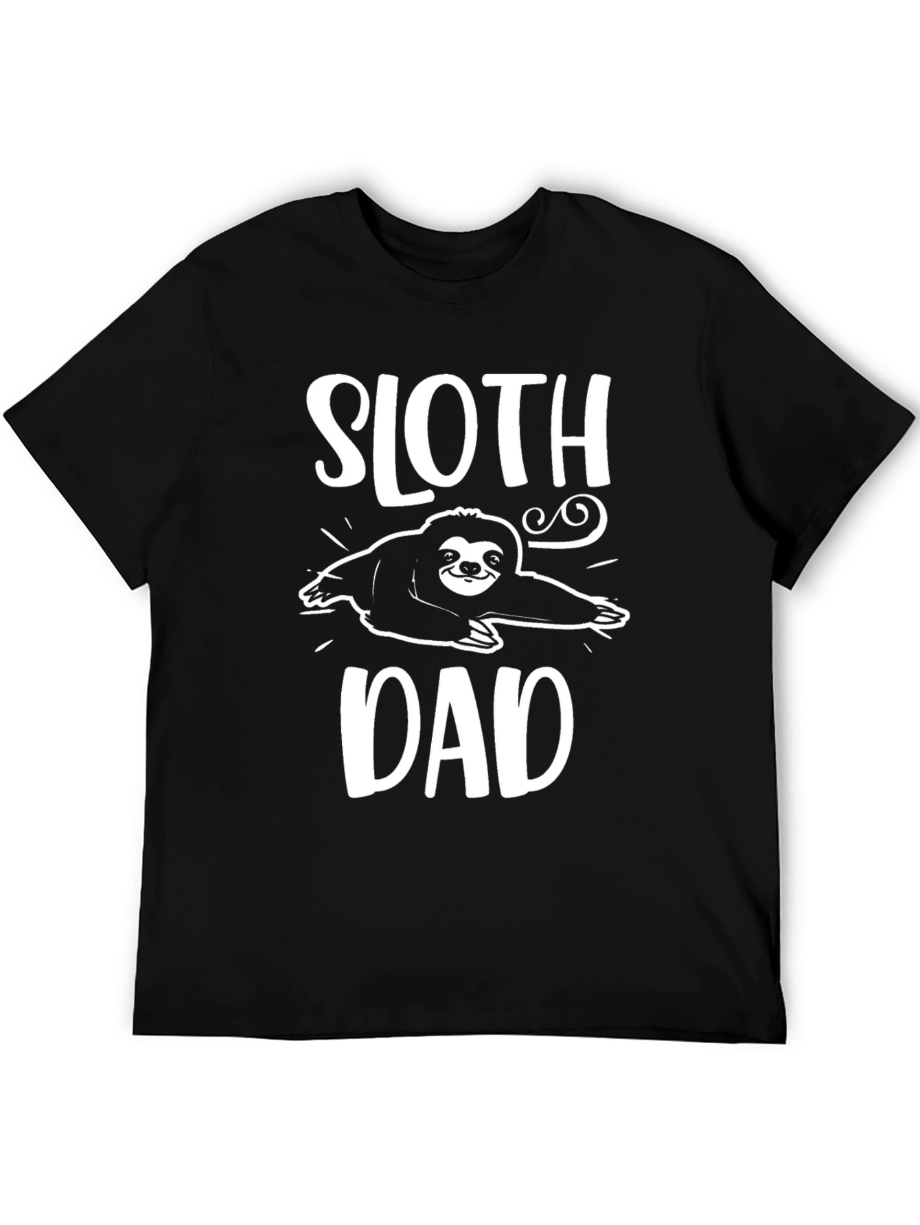 Black Sloth Dad Graphic Tee - Black Cotton Blend T-Shirt view 5