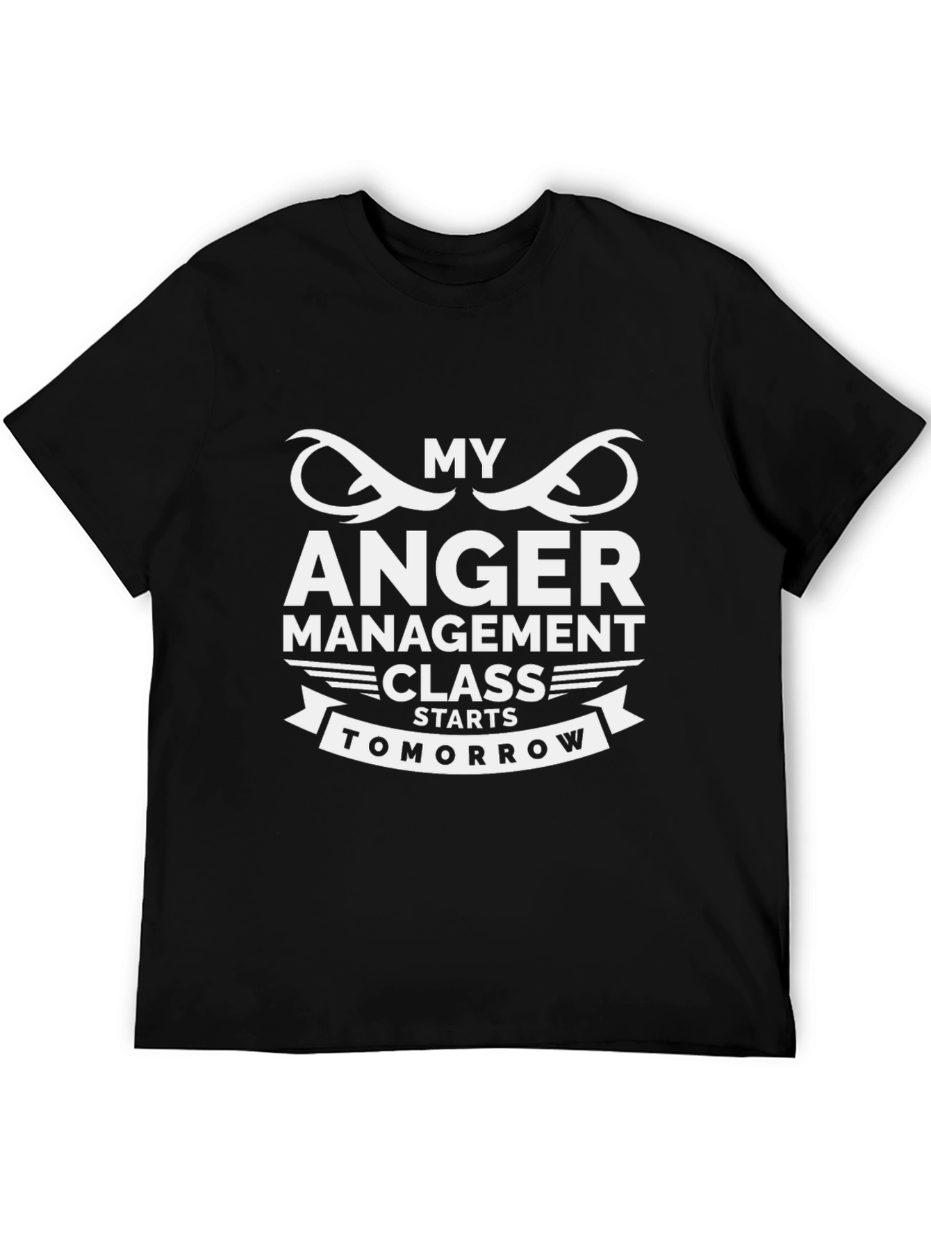 Black Funny Anger Management Class T-Shirt view 5