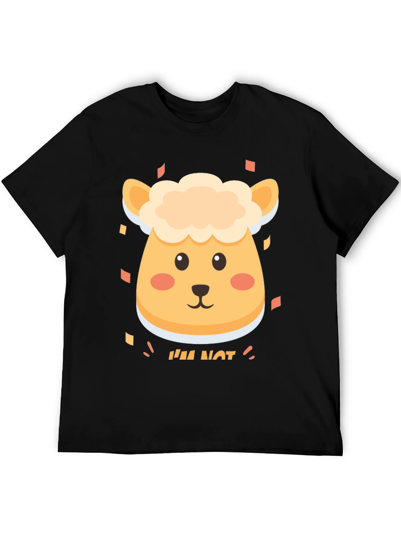 Black Cute Sheep I'm Not T-Shirt - Soft Cotton Blend view 5