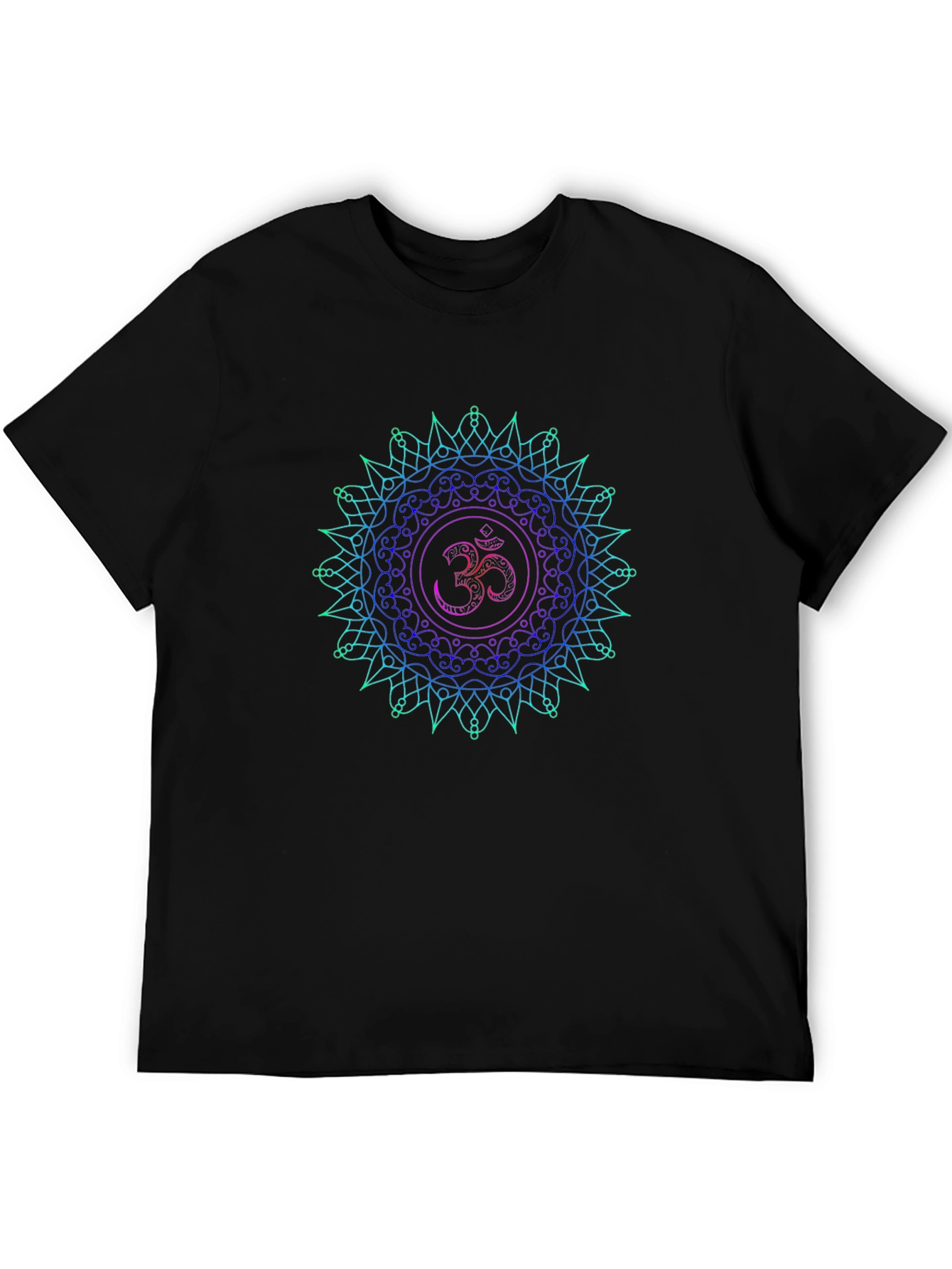 Om Mandala T-Shirt - Spiritual Symbol Black Tee - 5